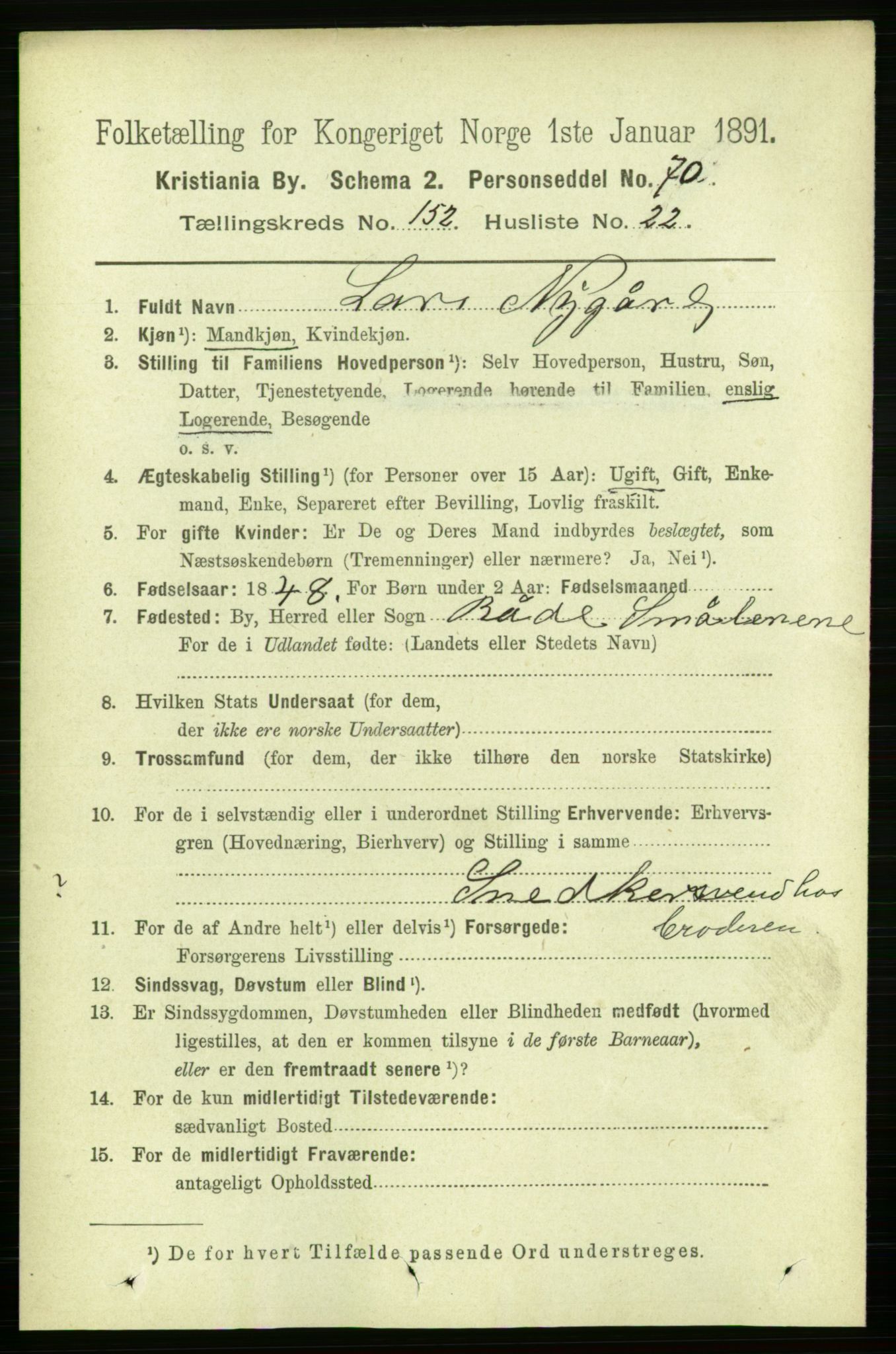 RA, 1891 census for 0301 Kristiania, 1891, p. 85912