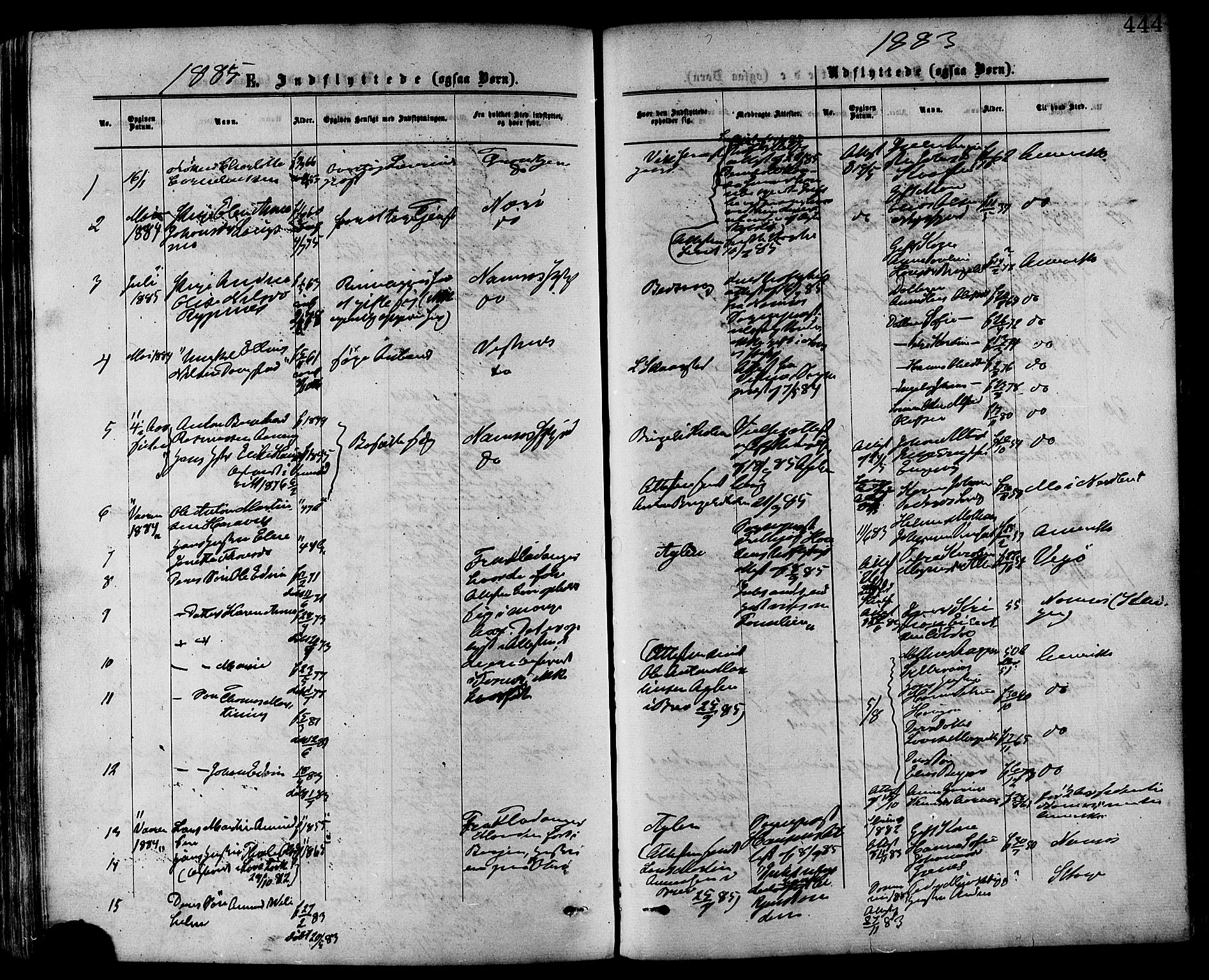 Ministerialprotokoller, klokkerbøker og fødselsregistre - Nord-Trøndelag, SAT/A-1458/773/L0616: Parish register (official) no. 773A07, 1870-1887, p. 444