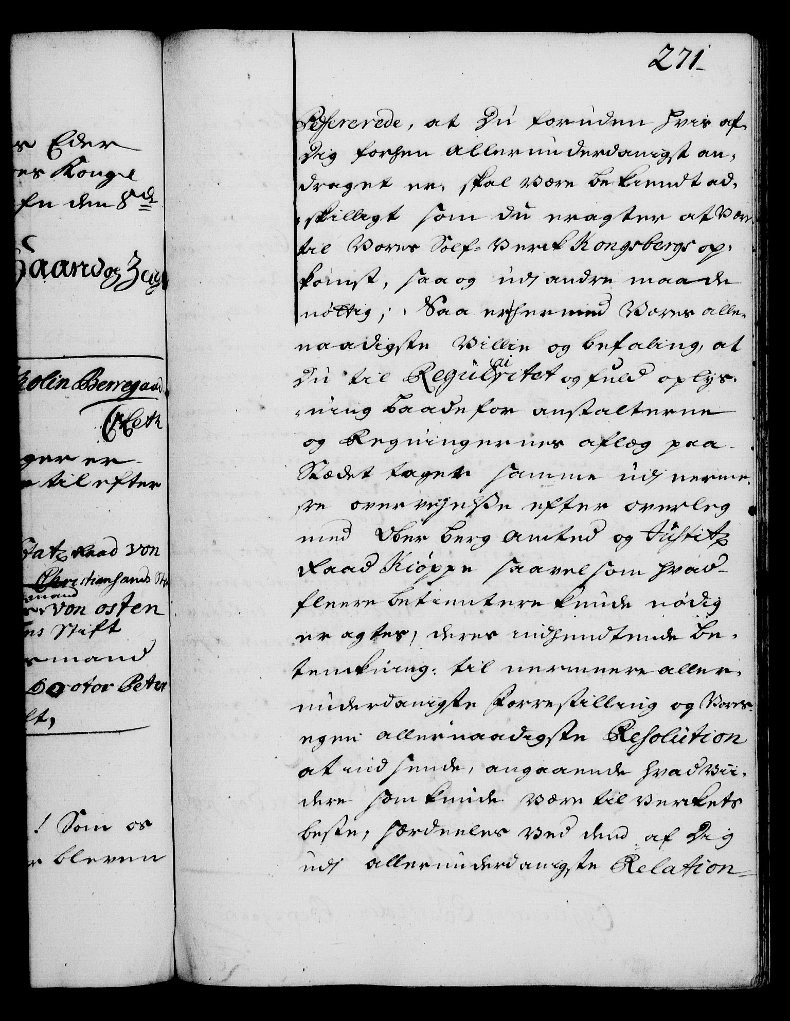 Rentekammeret, Kammerkanselliet, RA/EA-3111/G/Gg/Gga/L0003: Norsk ekspedisjonsprotokoll med register (merket RK 53.3), 1727-1734, p. 271