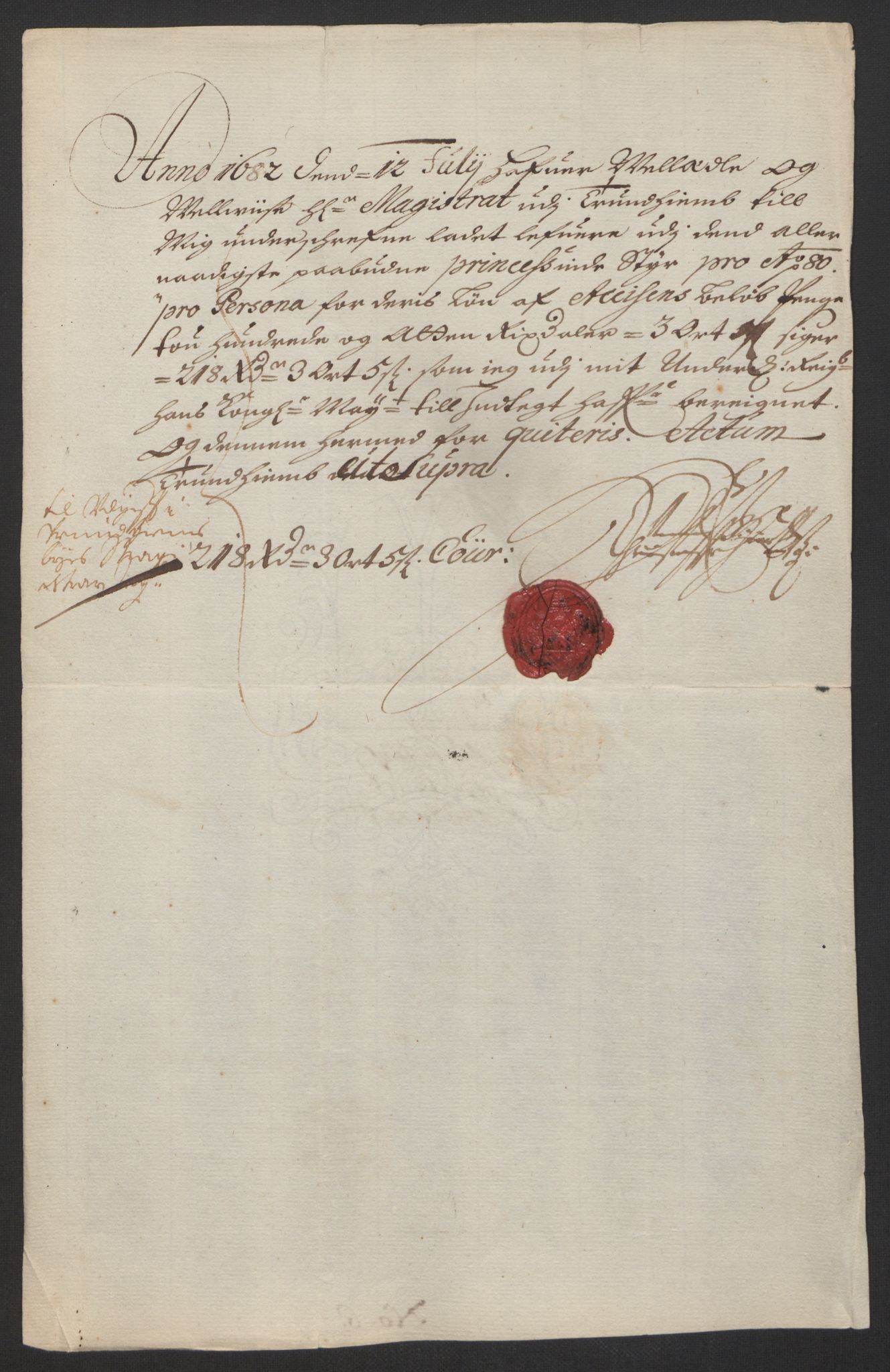 Rentekammeret inntil 1814, Reviderte regnskaper, Byregnskaper, AV/RA-EA-4066/R/Rs/L0504: [S1] Kontribusjonsregnskap, 1631-1684, p. 332