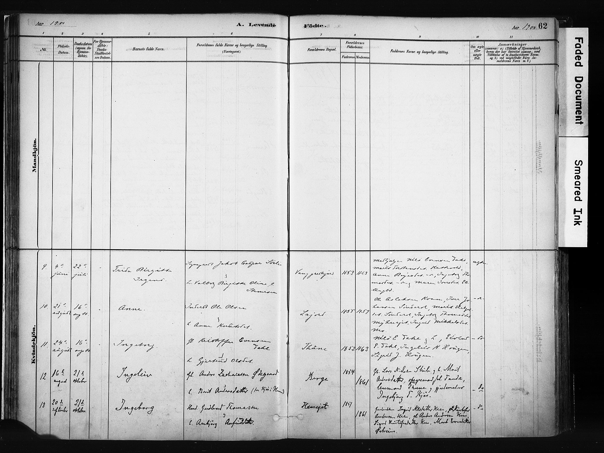 Vang prestekontor, Valdres, SAH/PREST-140/H/Ha/L0008: Parish register (official) no. 8, 1882-1910, p. 62