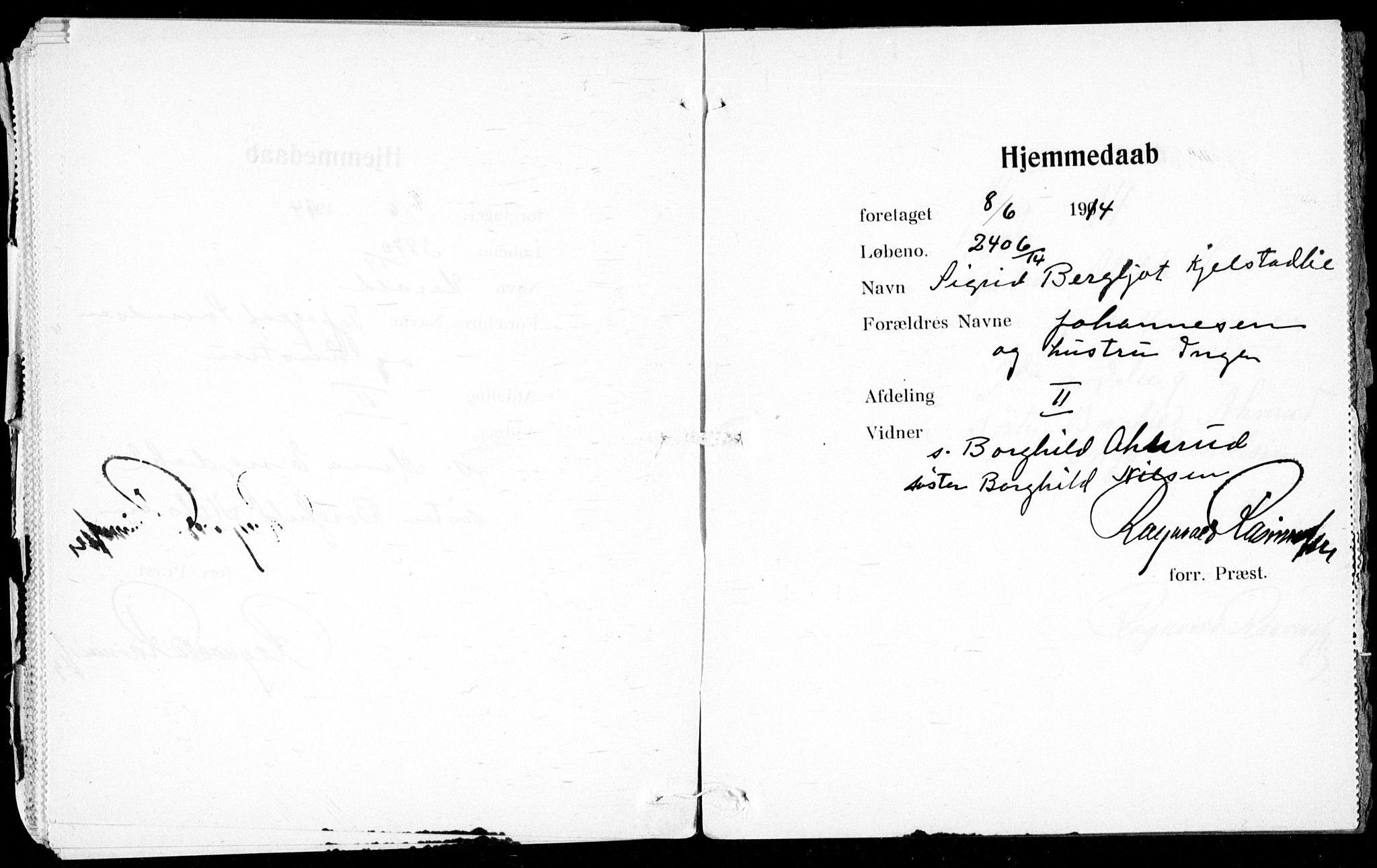 Ullevål sykehus prestekontor Kirkebøker, AV/SAO-A-10542a/K/Ka/L0001: Baptism register no. 1, 1906-1914