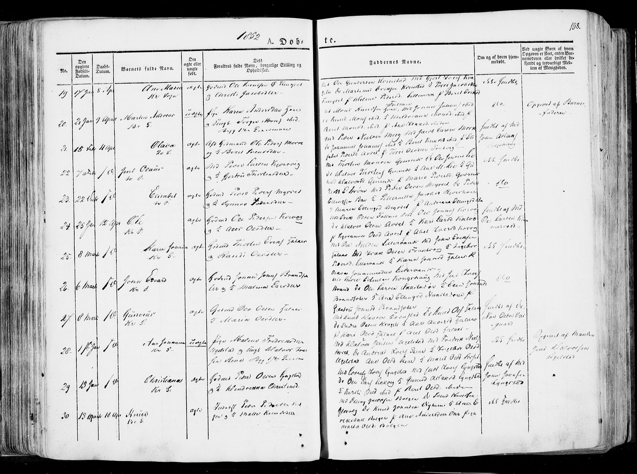 Ministerialprotokoller, klokkerbøker og fødselsregistre - Møre og Romsdal, AV/SAT-A-1454/568/L0803: Parish register (official) no. 568A10, 1830-1853, p. 158