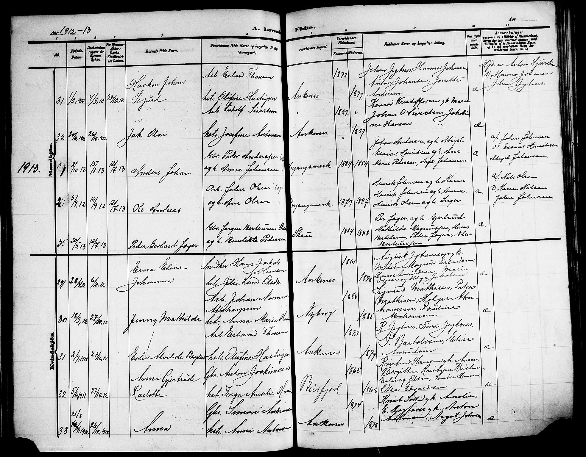 Ministerialprotokoller, klokkerbøker og fødselsregistre - Nordland, SAT/A-1459/866/L0954: Parish register (copy) no. 866C03, 1905-1923