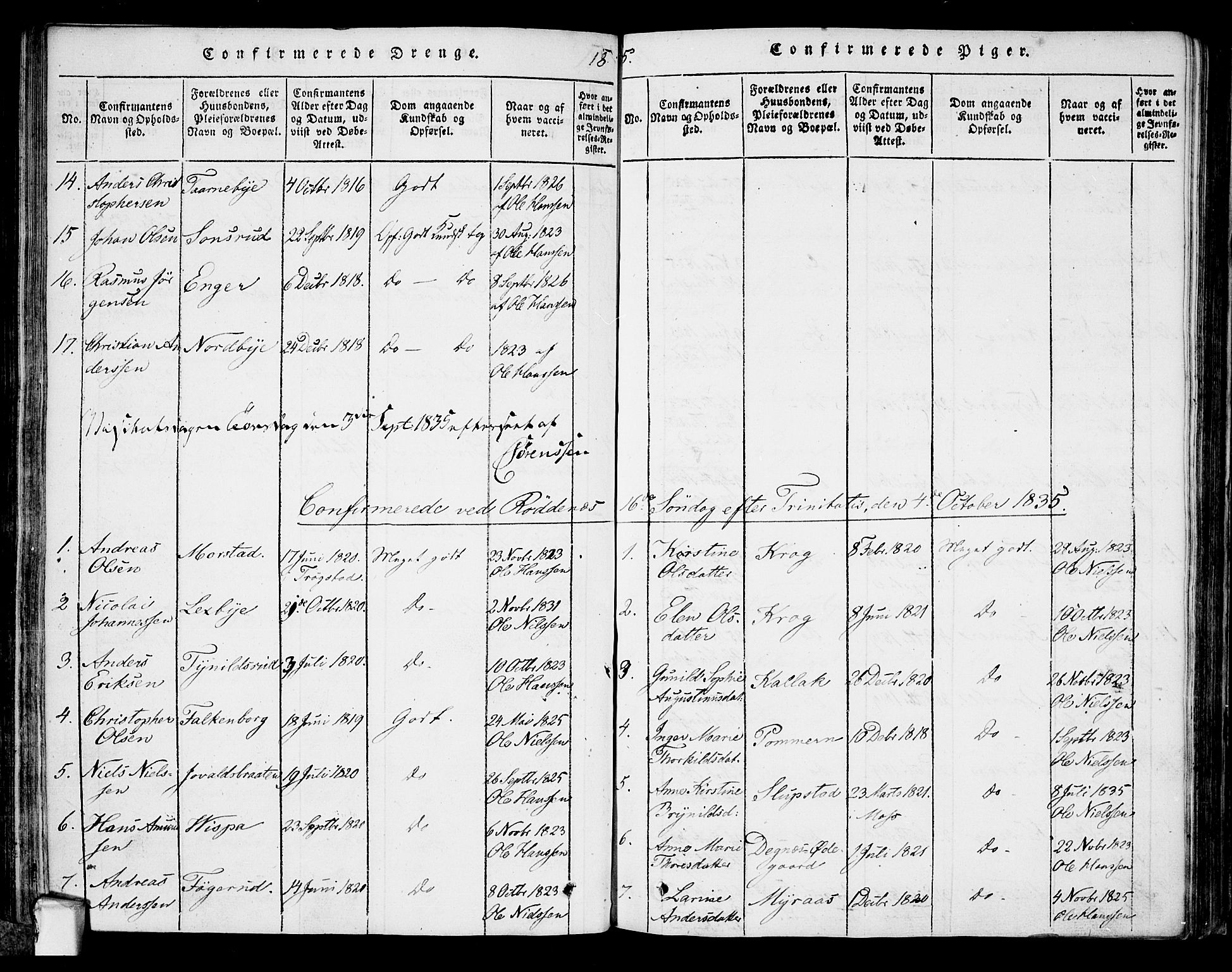 Rødenes prestekontor Kirkebøker, AV/SAO-A-2005/F/Fa/L0004: Parish register (official) no. I 4, 1814-1838, p. 31