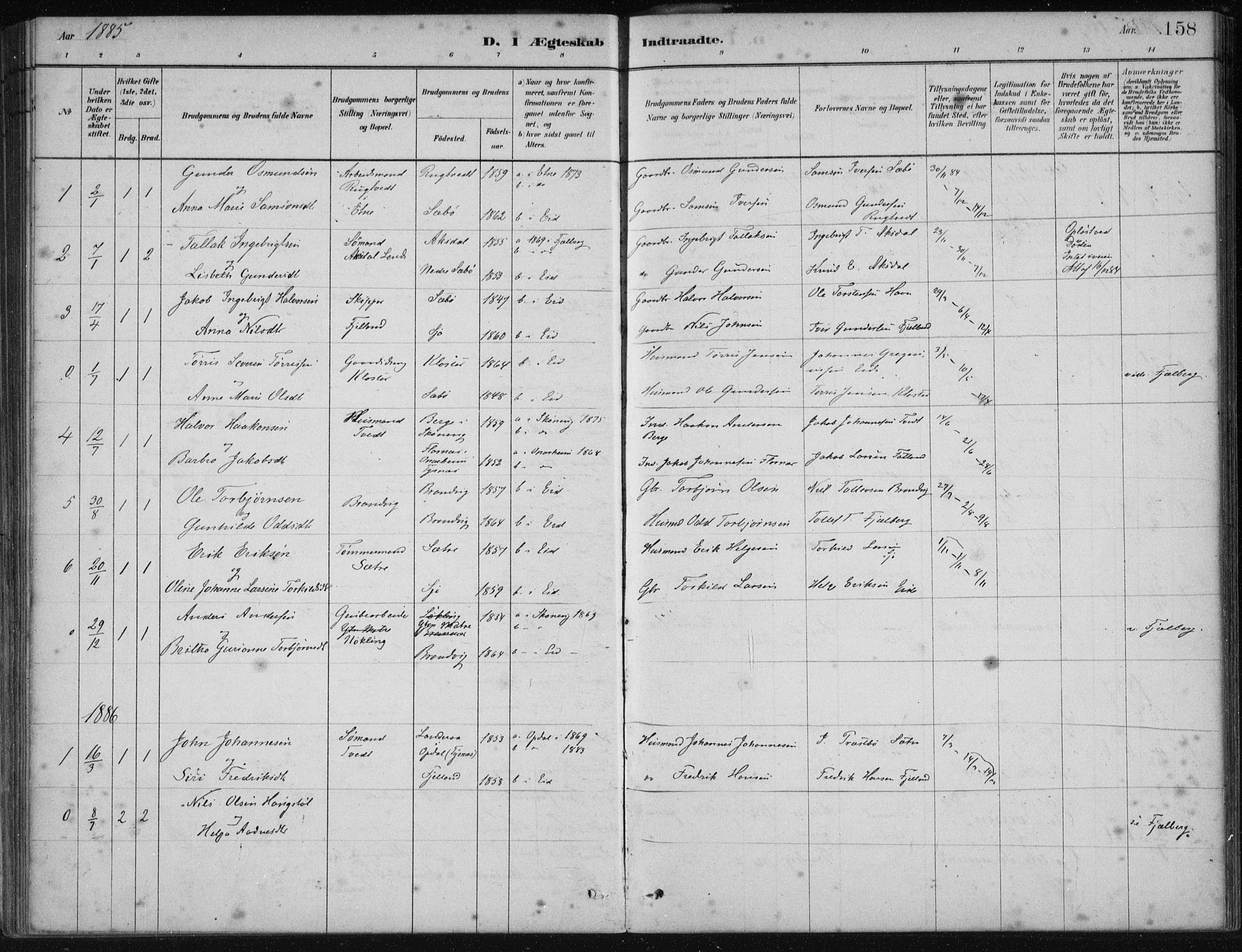 Fjelberg sokneprestembete, AV/SAB-A-75201/H/Haa: Parish register (official) no. C  1, 1879-1918, p. 158