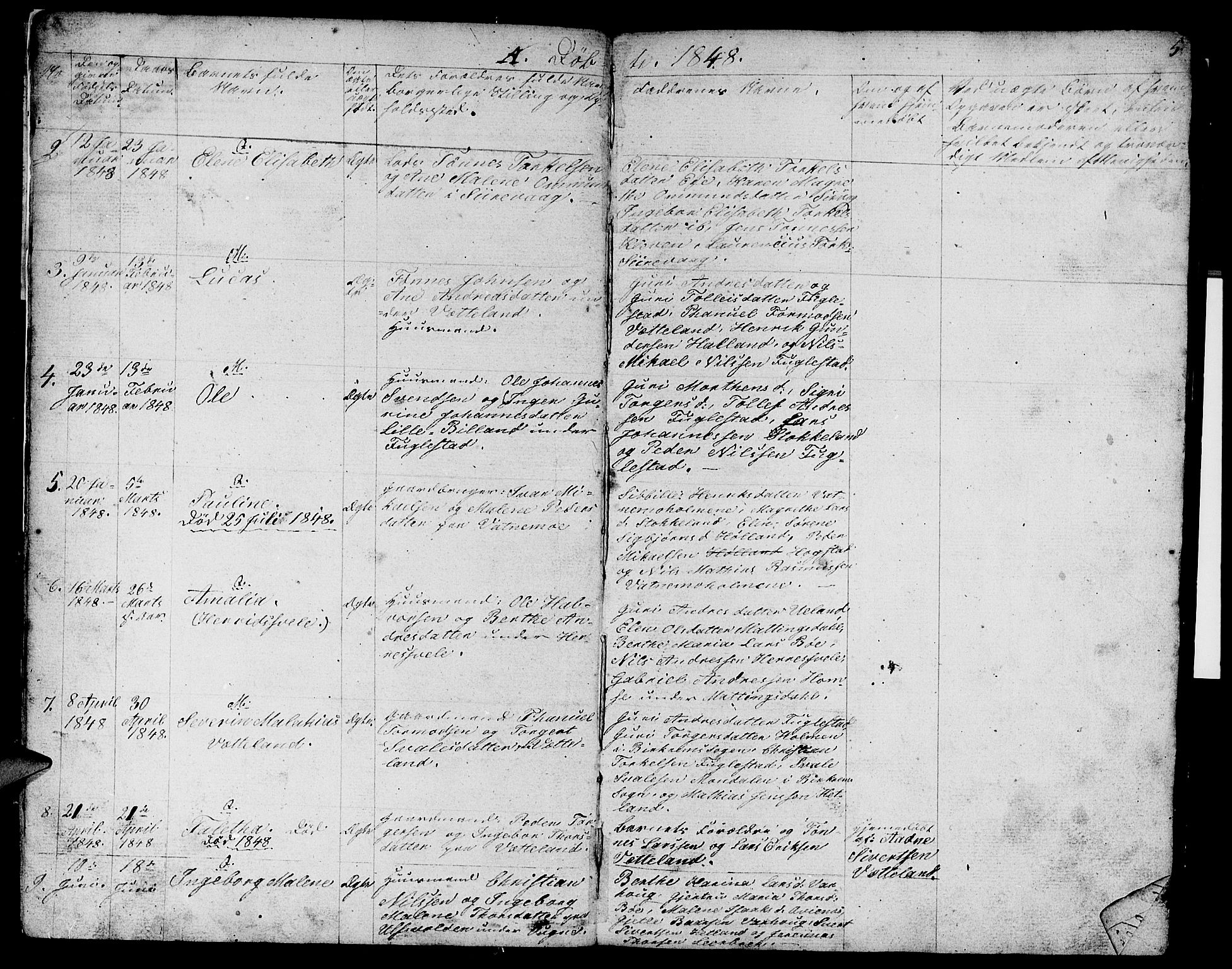 Eigersund sokneprestkontor, AV/SAST-A-101807/S09/L0003: Parish register (copy) no. B 3, 1846-1875, p. 5