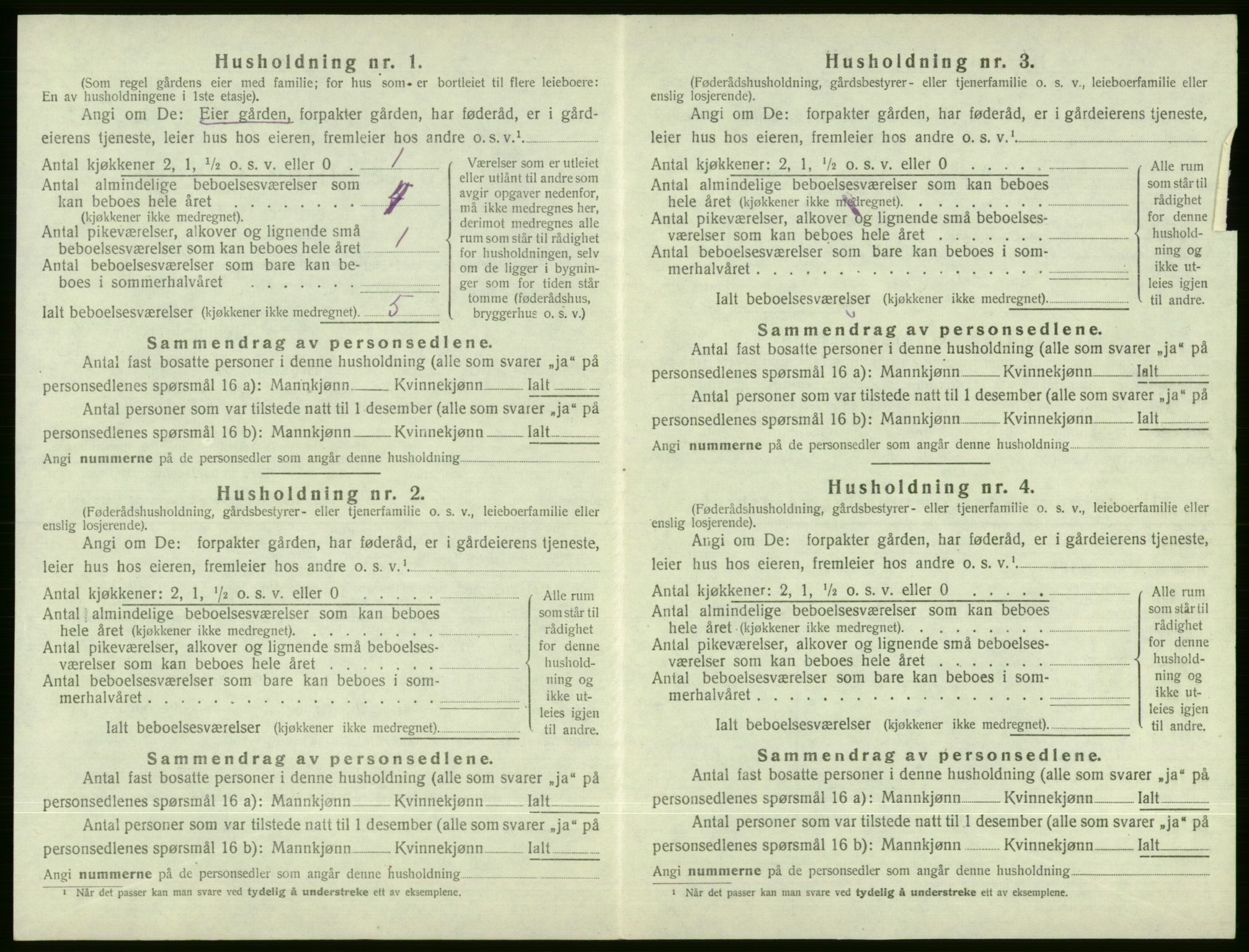 SAB, 1920 census for Voss, 1920, p. 1808