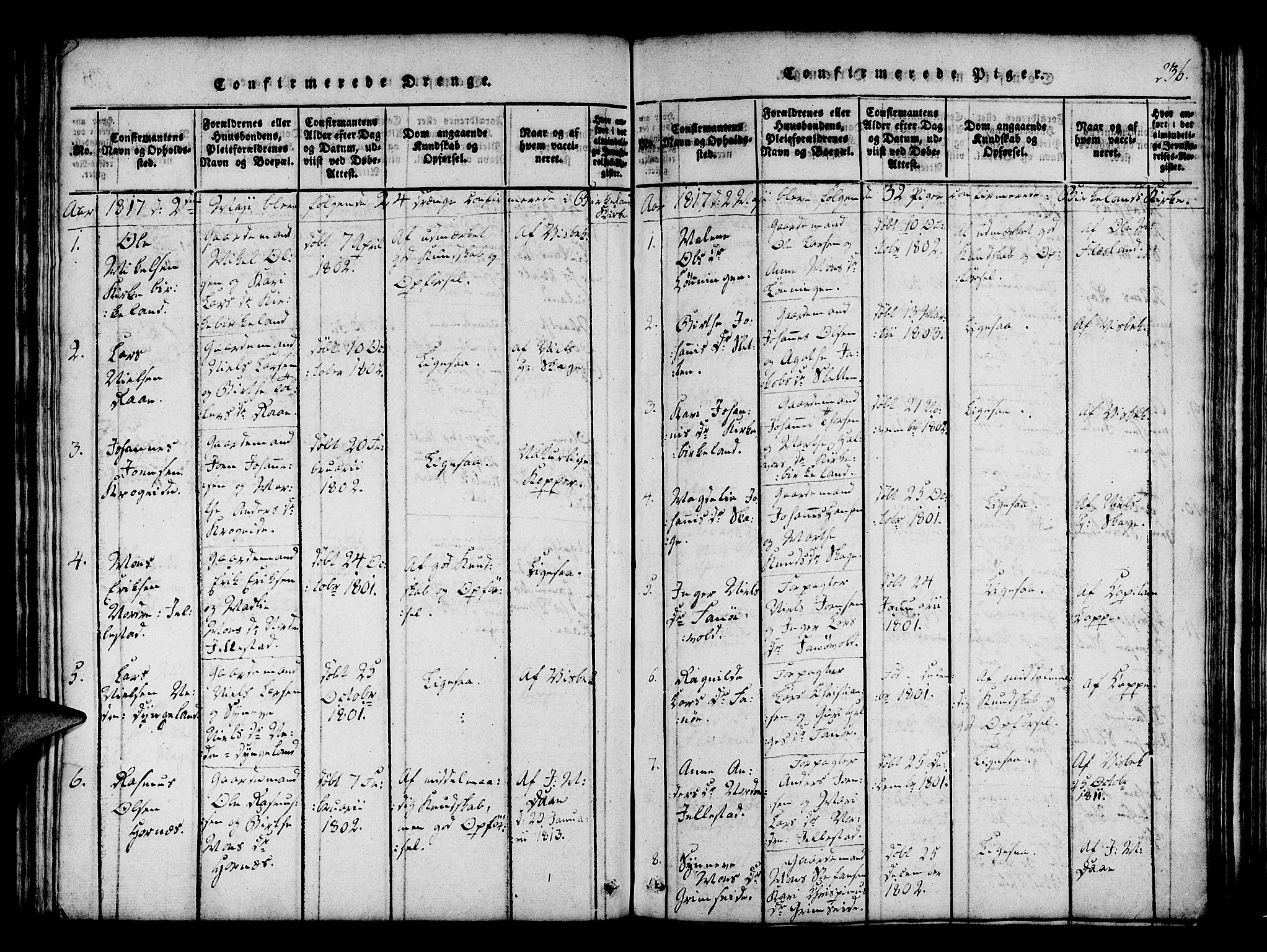 Fana Sokneprestembete, SAB/A-75101/H/Haa/Haaa/L0007: Parish register (official) no. A 7, 1816-1828, p. 236