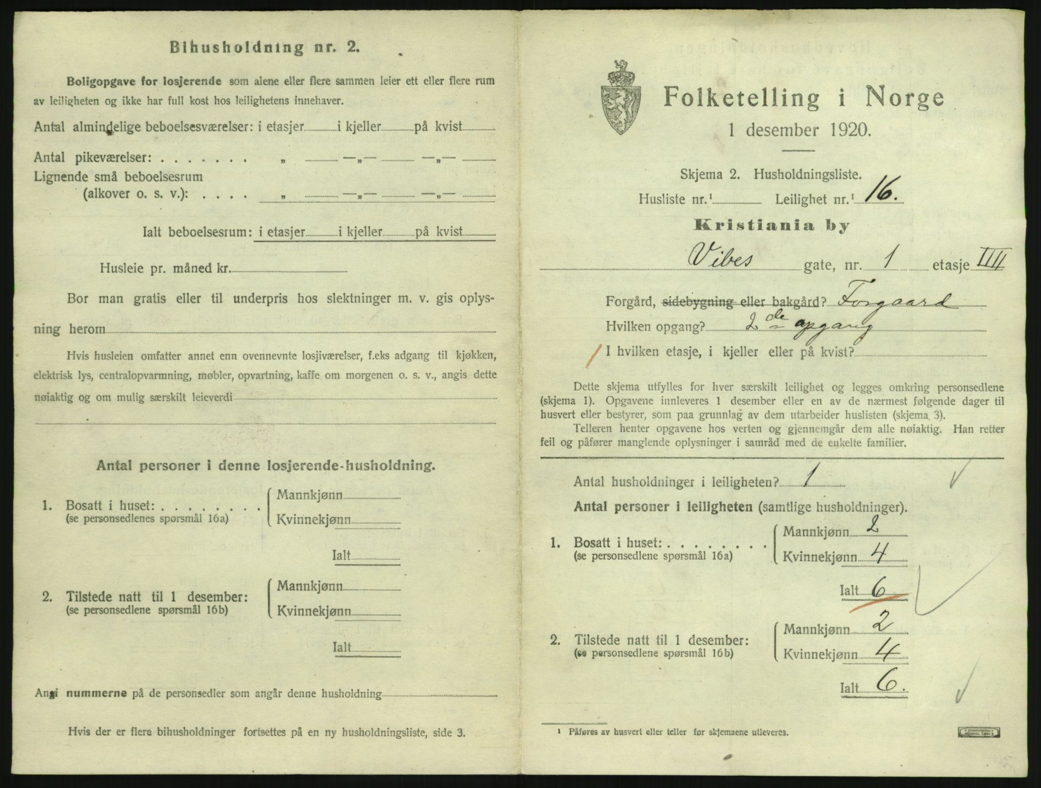 SAO, 1920 census for Kristiania, 1920, p. 128371