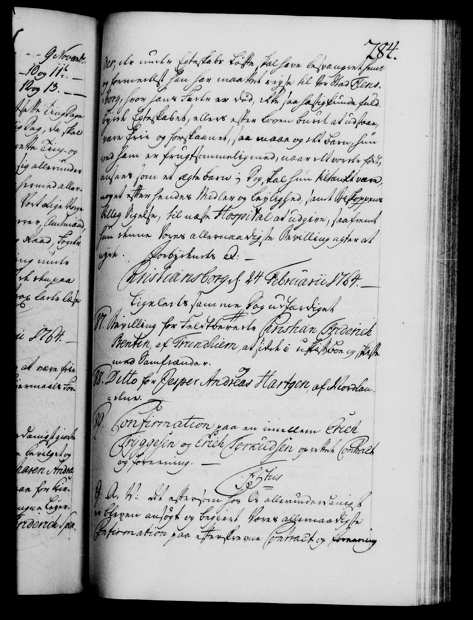 Danske Kanselli 1572-1799, RA/EA-3023/F/Fc/Fca/Fcaa/L0042: Norske registre, 1763-1766, p. 284a