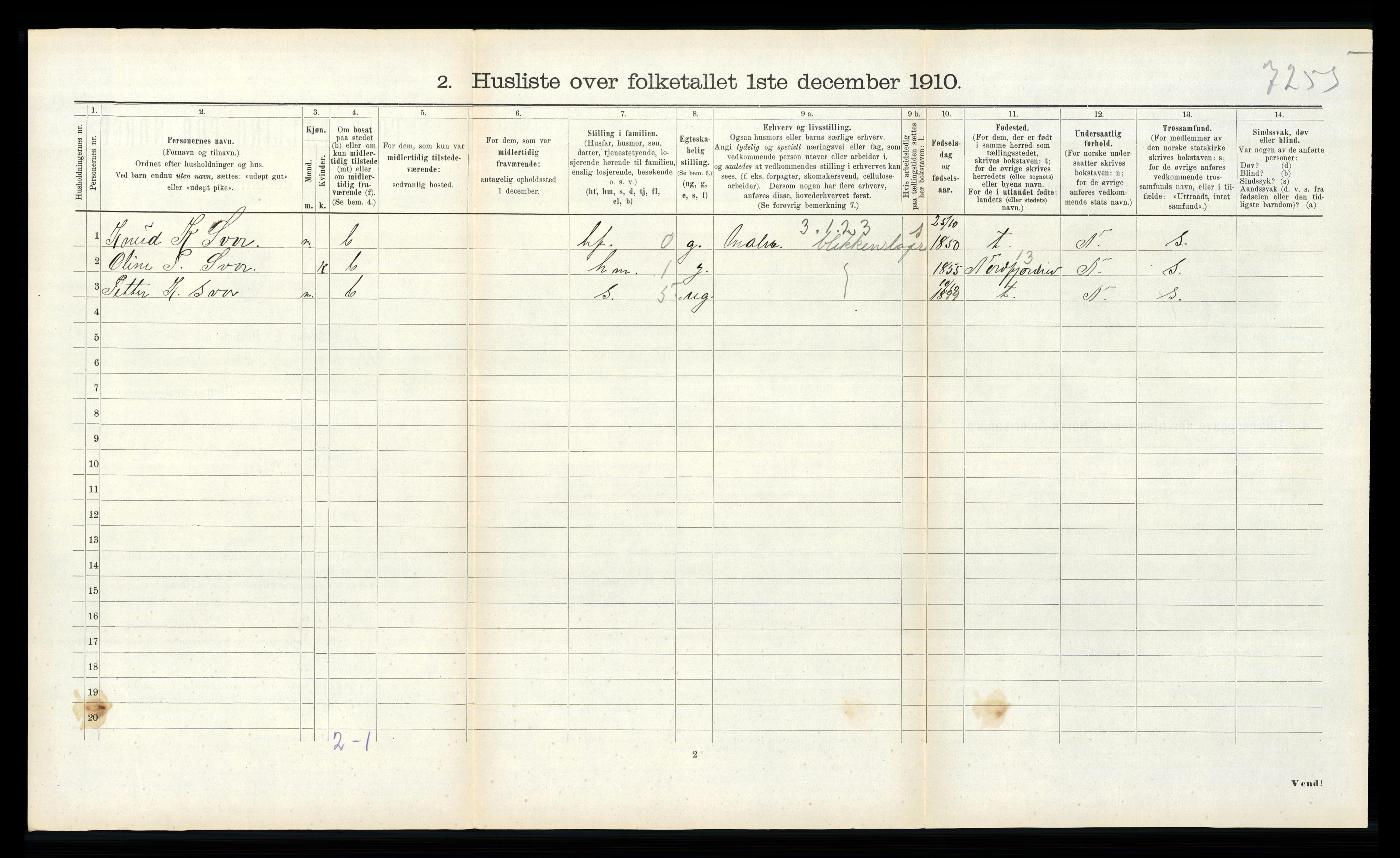 RA, 1910 census for Hornindal, 1910, p. 469