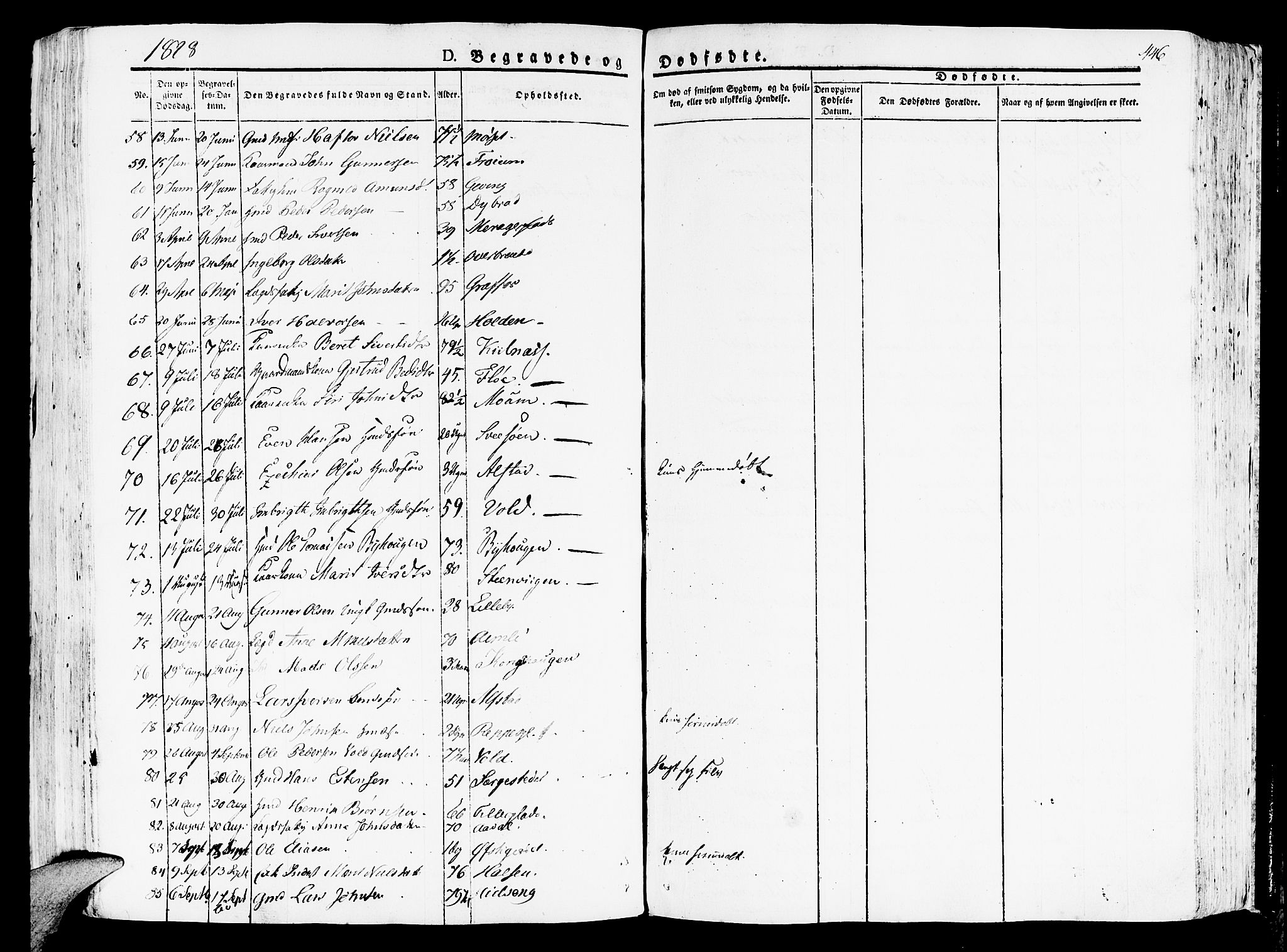 Ministerialprotokoller, klokkerbøker og fødselsregistre - Nord-Trøndelag, SAT/A-1458/709/L0070: Parish register (official) no. 709A10, 1820-1832, p. 446