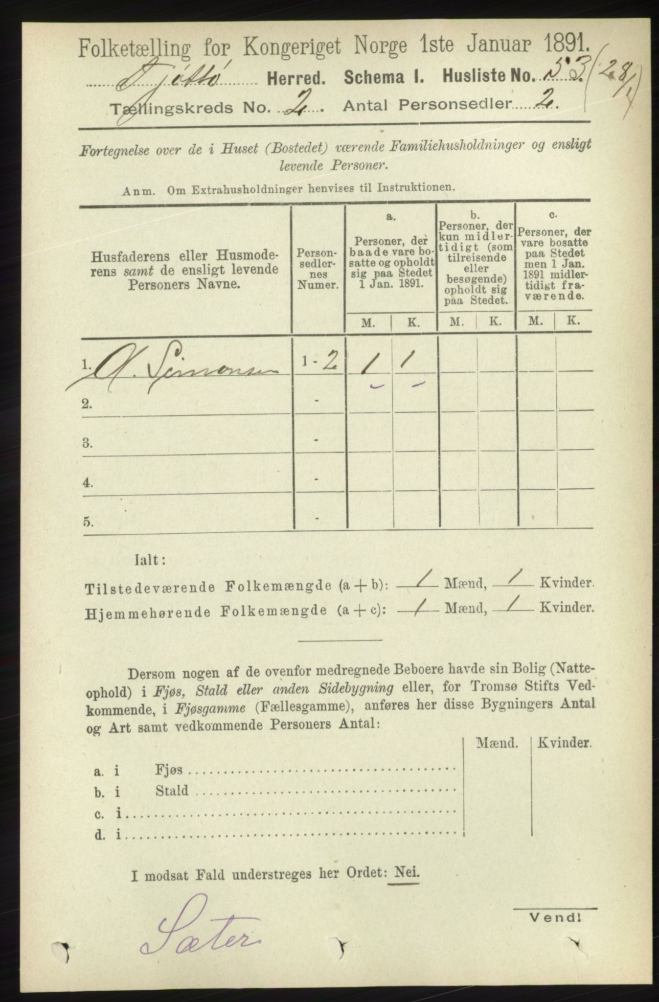 RA, 1891 census for 1817 Tjøtta, 1891, p. 877