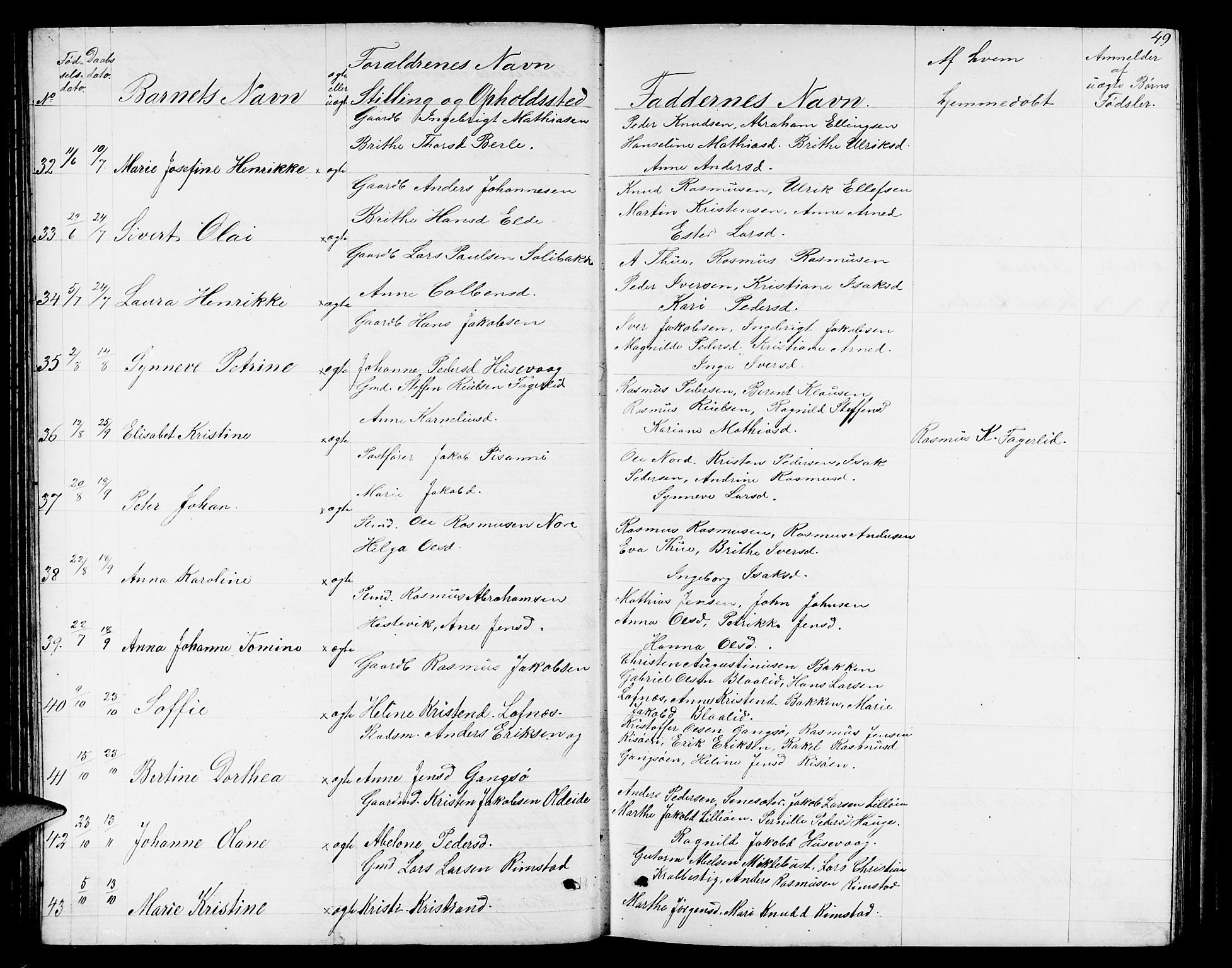 Davik sokneprestembete, SAB/A-79701/H/Hab/Habc/L0001: Parish register (copy) no. C 1, 1866-1888, p. 49