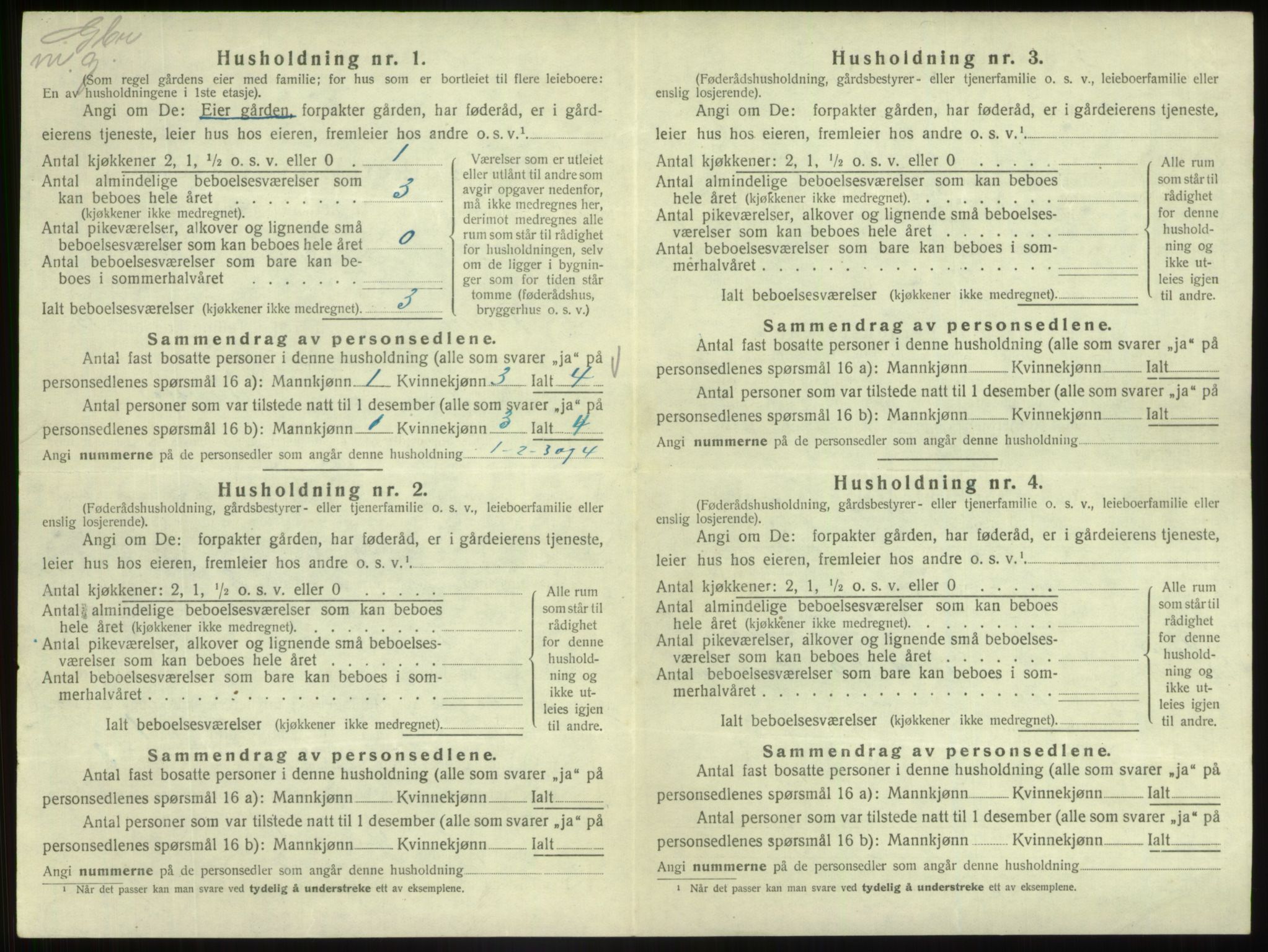 SAB, 1920 census for Fjaler, 1920, p. 1213