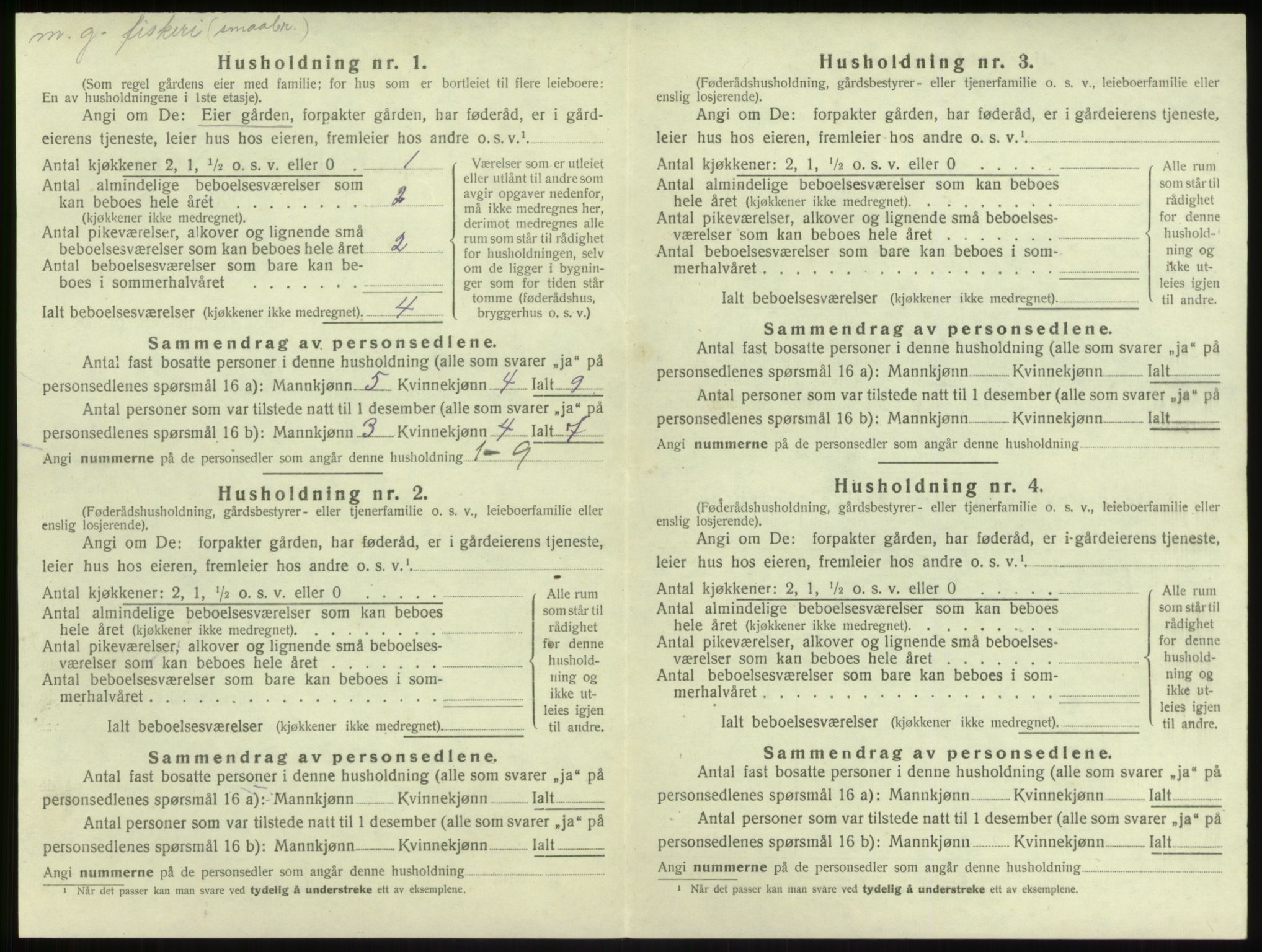 SAB, 1920 census for Gulen, 1920, p. 1042