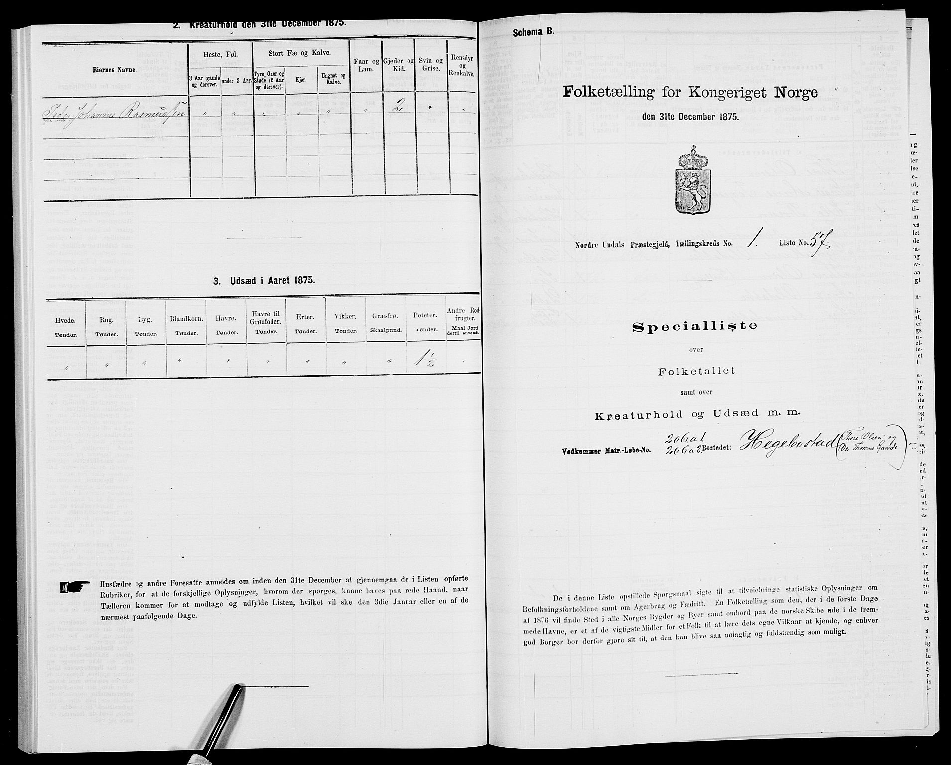 SAK, 1875 census for 1028P Nord-Audnedal, 1875, p. 158