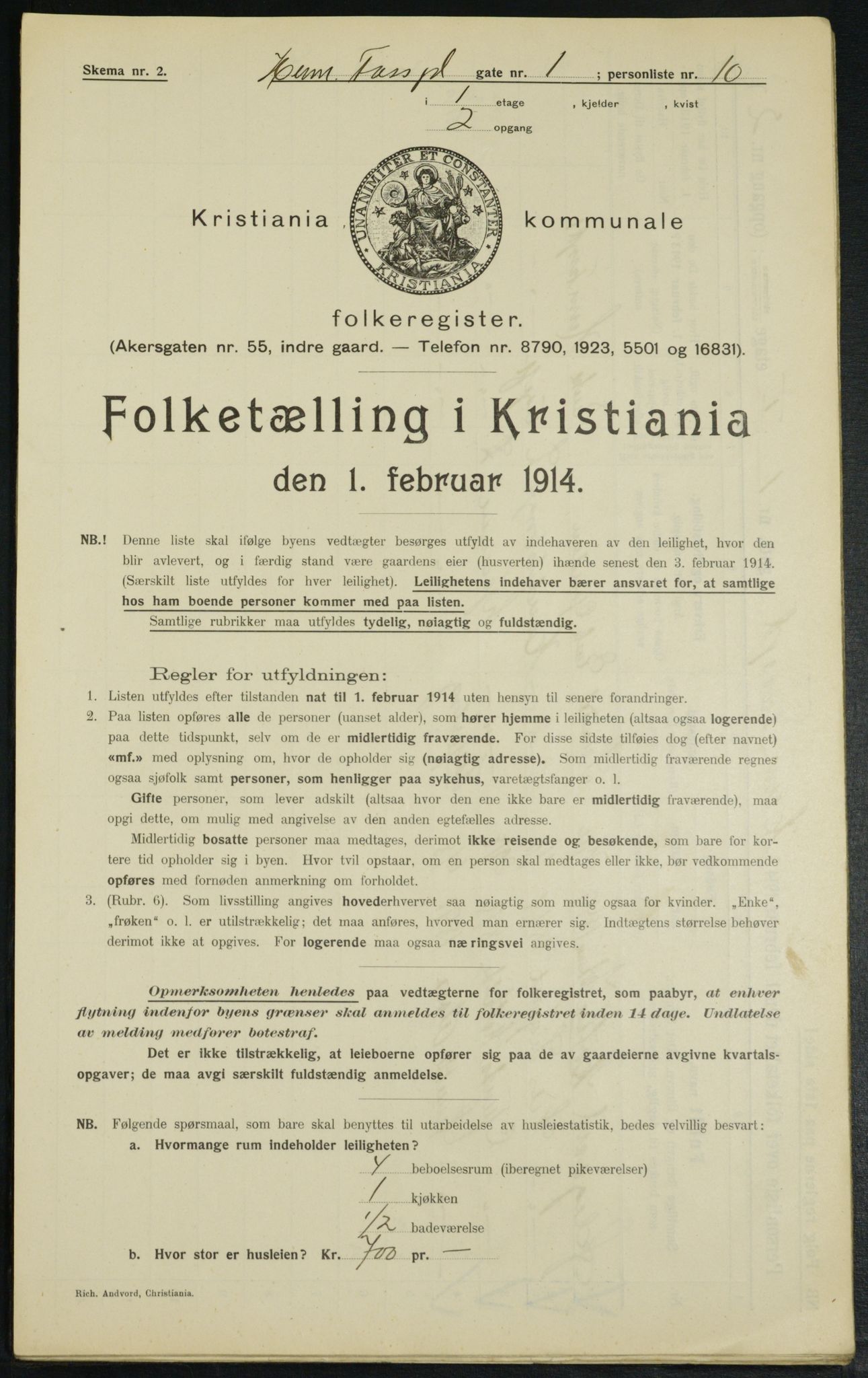 OBA, Municipal Census 1914 for Kristiania, 1914, p. 38601