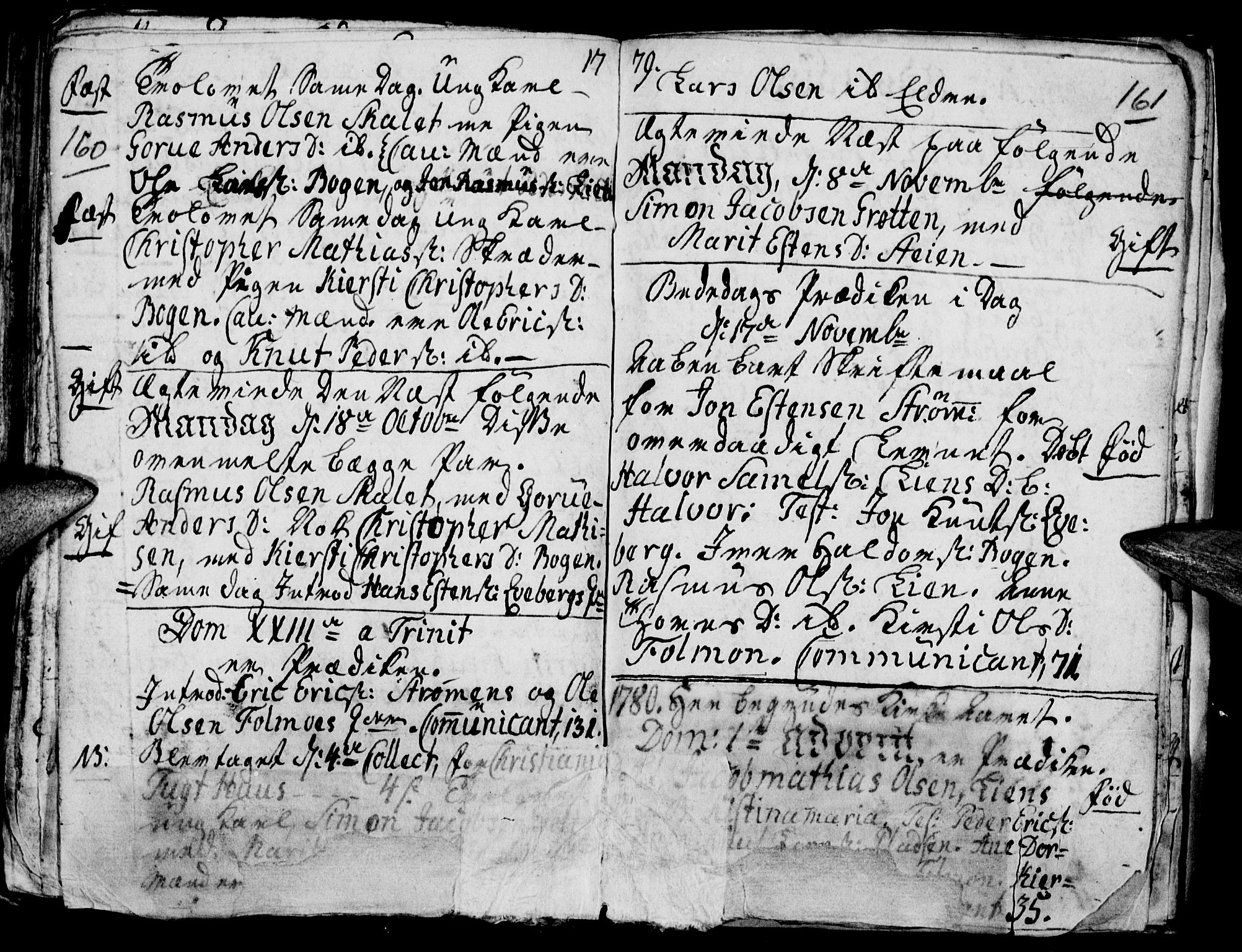 Tynset prestekontor, SAH/PREST-058/H/Ha/Hab/L0009: Parish register (official) no. 9, 1769-1781, p. 160-161