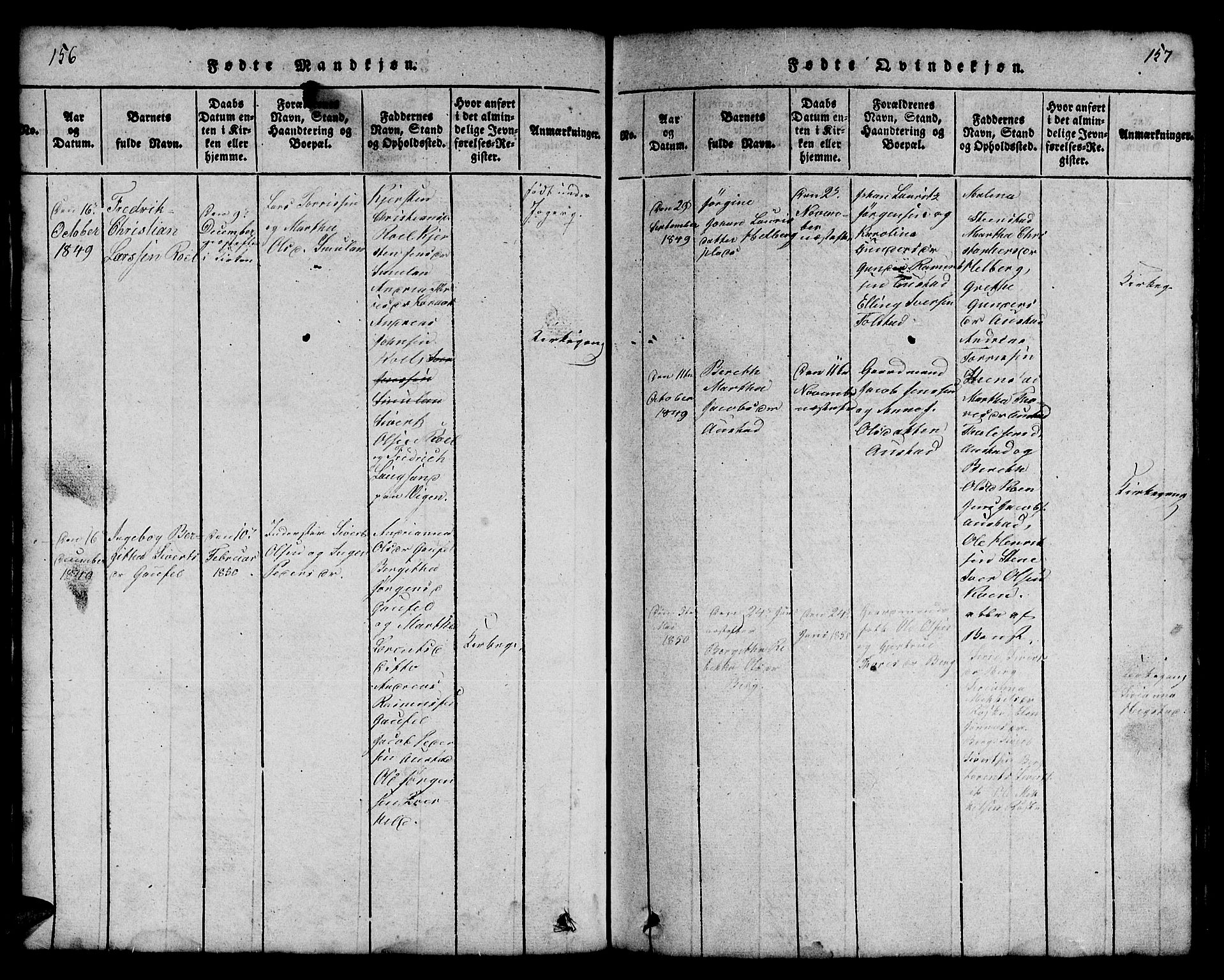 Ministerialprotokoller, klokkerbøker og fødselsregistre - Nord-Trøndelag, AV/SAT-A-1458/731/L0310: Parish register (copy) no. 731C01, 1816-1874, p. 156-157