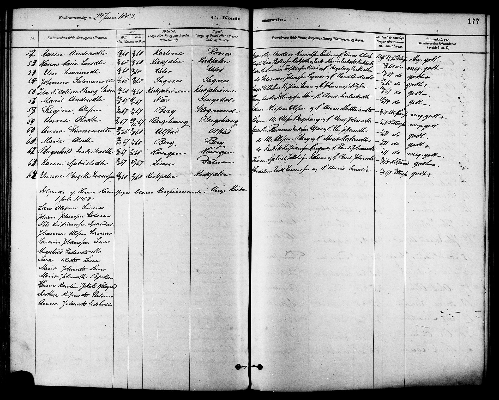 Ministerialprotokoller, klokkerbøker og fødselsregistre - Sør-Trøndelag, AV/SAT-A-1456/630/L0496: Parish register (official) no. 630A09, 1879-1895, p. 177