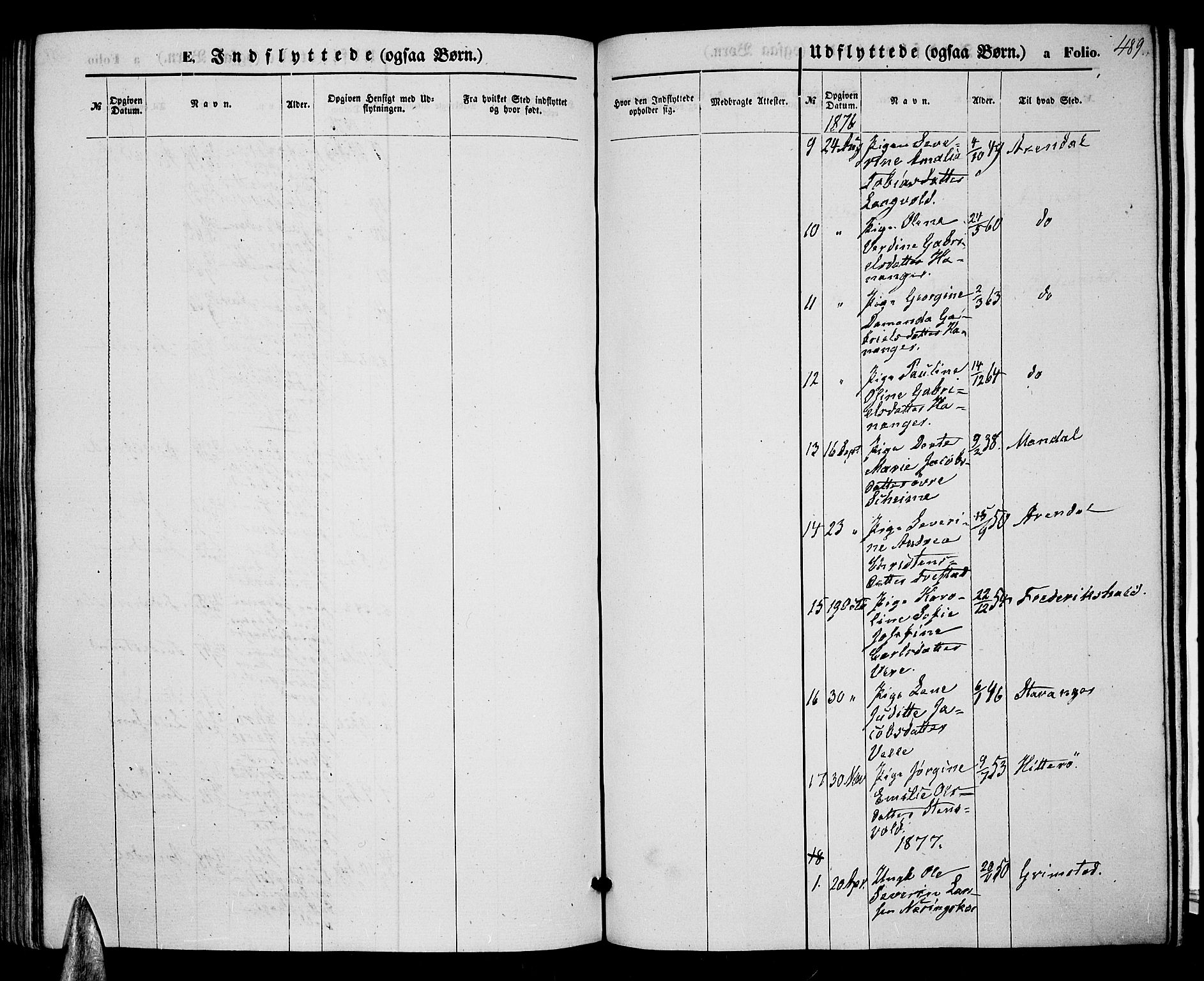 Lista sokneprestkontor, AV/SAK-1111-0027/F/Fb/L0003: Parish register (copy) no. B 3, 1862-1877, p. 489