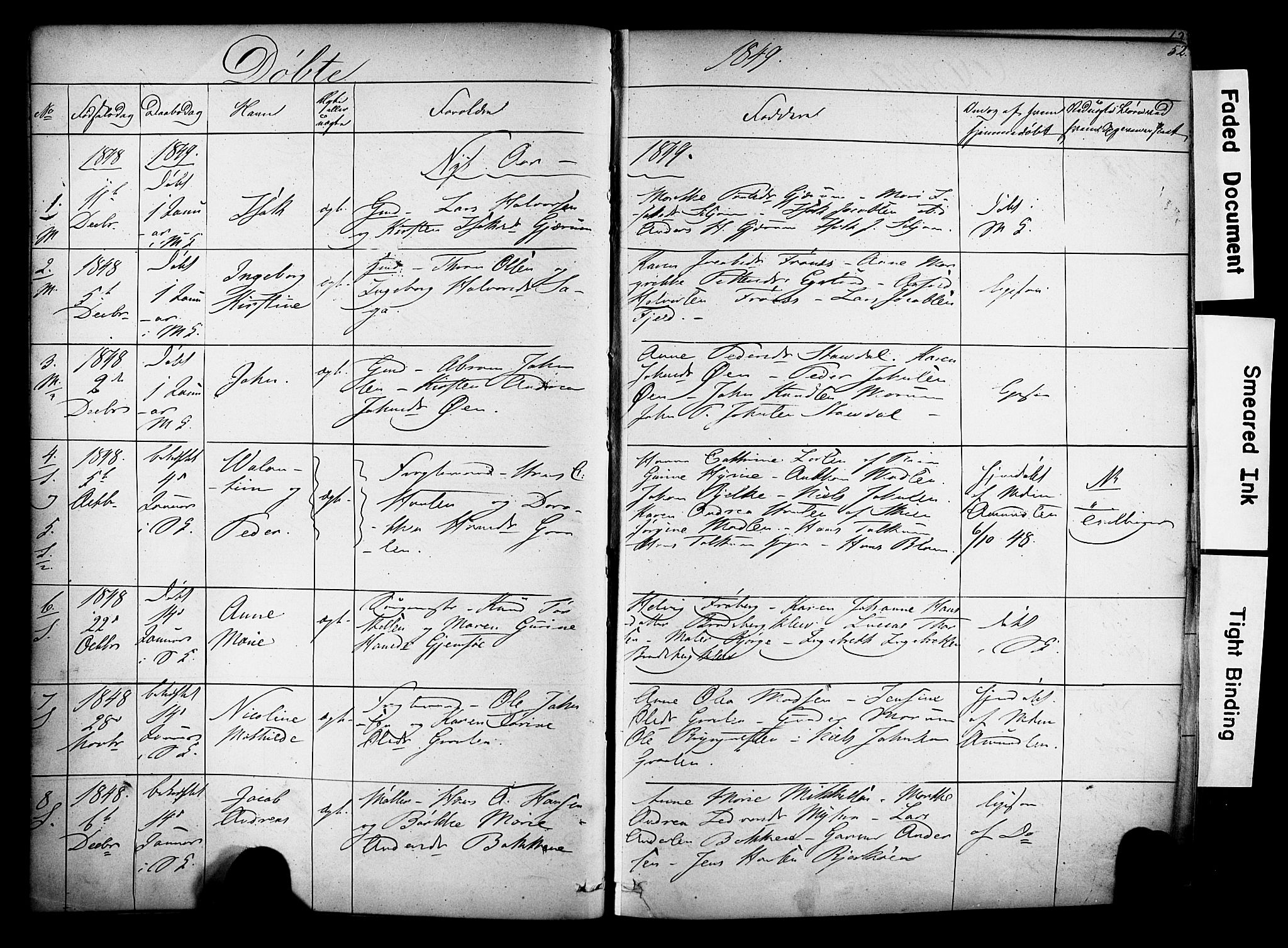 Solum kirkebøker, SAKO/A-306/F/Fa/L0006: Parish register (official) no. I 6, 1844-1855, p. 52