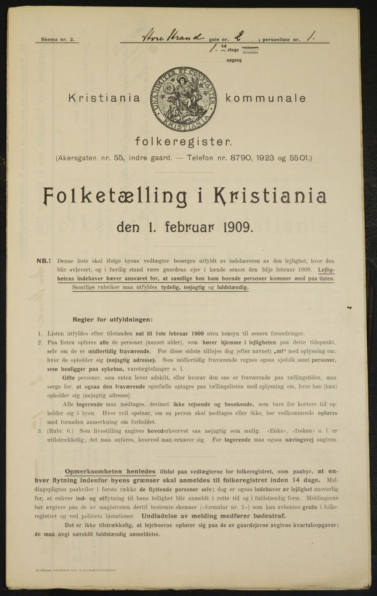 OBA, Municipal Census 1909 for Kristiania, 1909, p. 24164