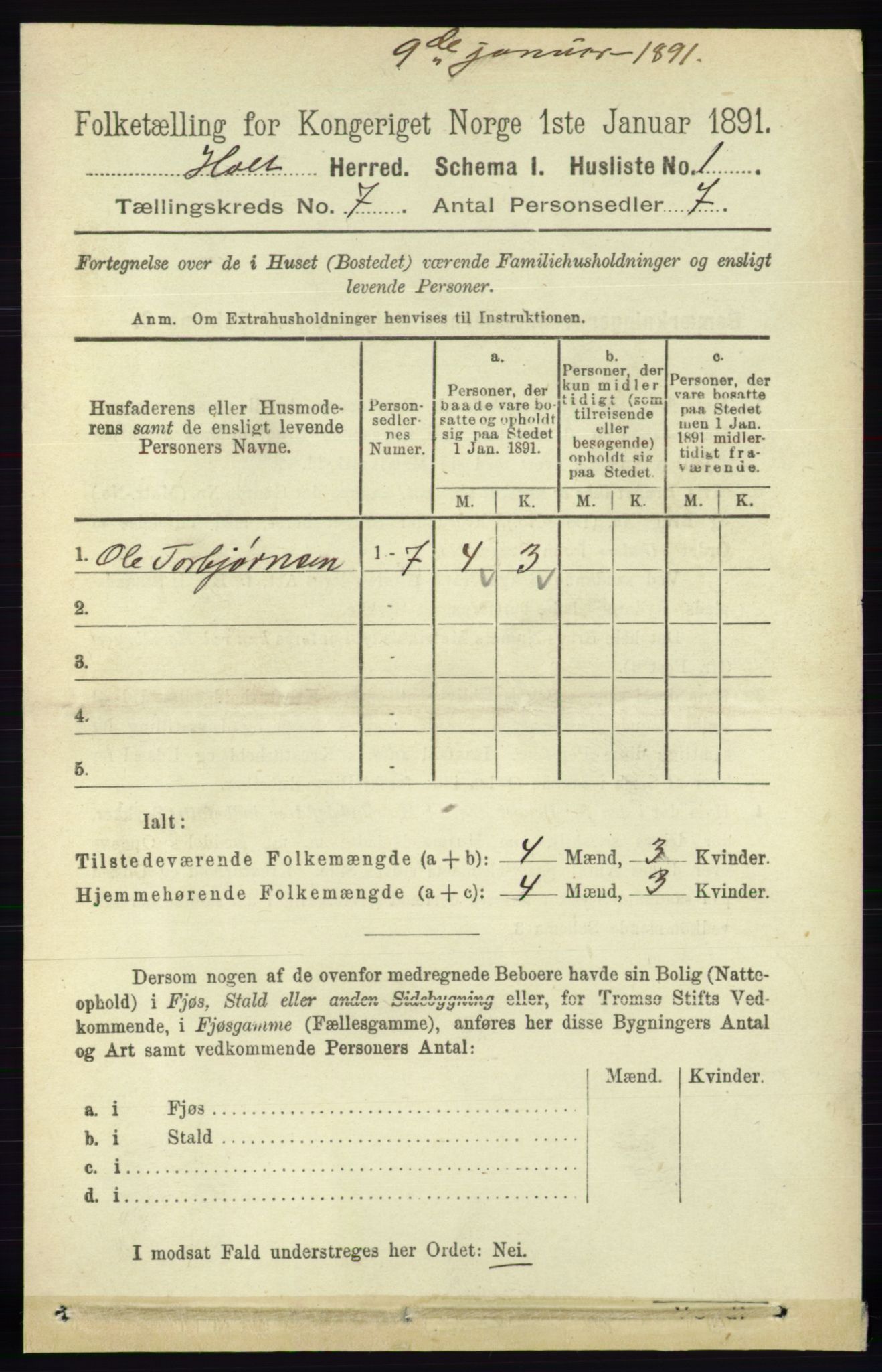 RA, 1891 census for 0914 Holt, 1891, p. 3295