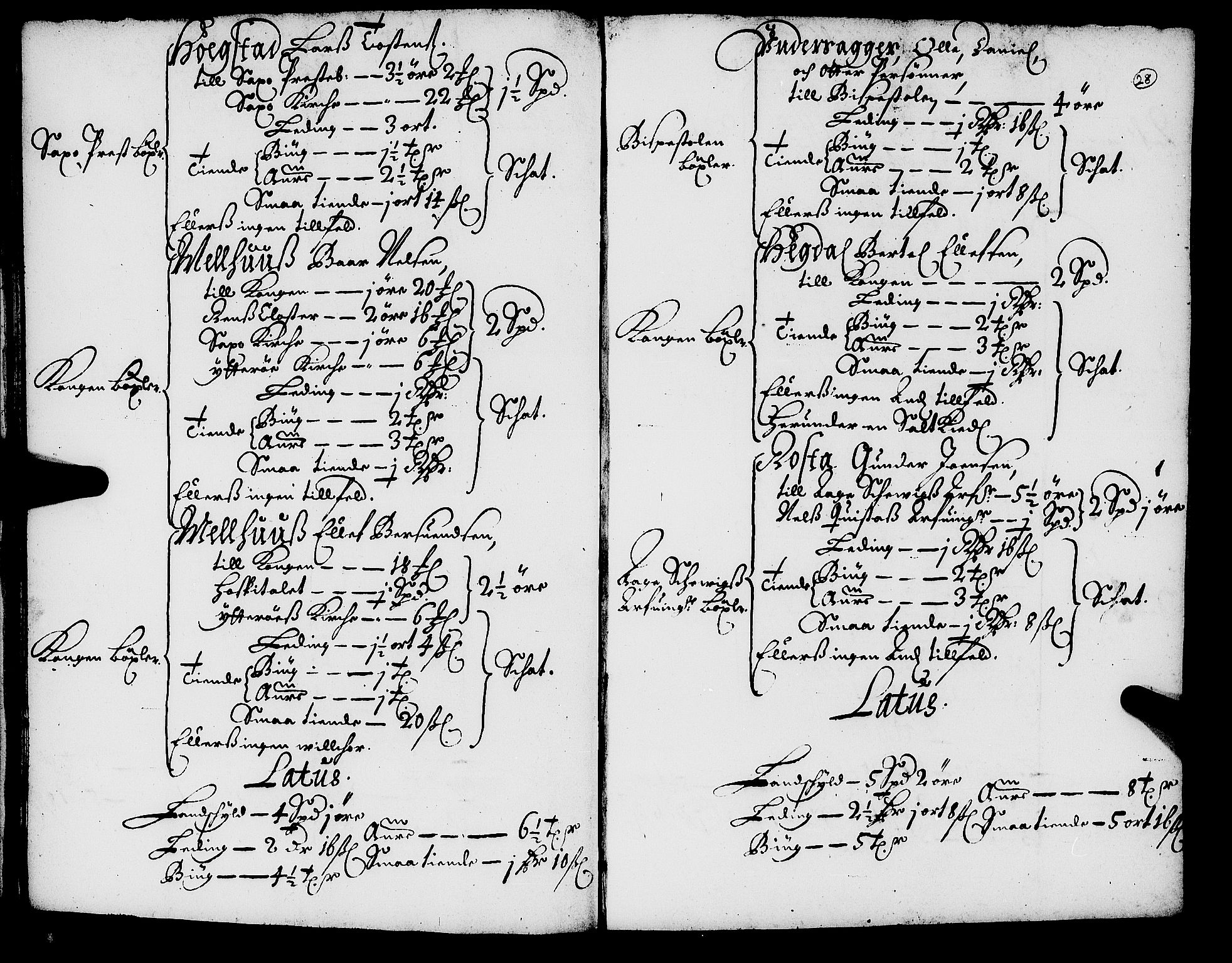 Rentekammeret inntil 1814, Realistisk ordnet avdeling, RA/EA-4070/N/Nb/Nba/L0055: Inderøy len, 1668, p. 27b-28a