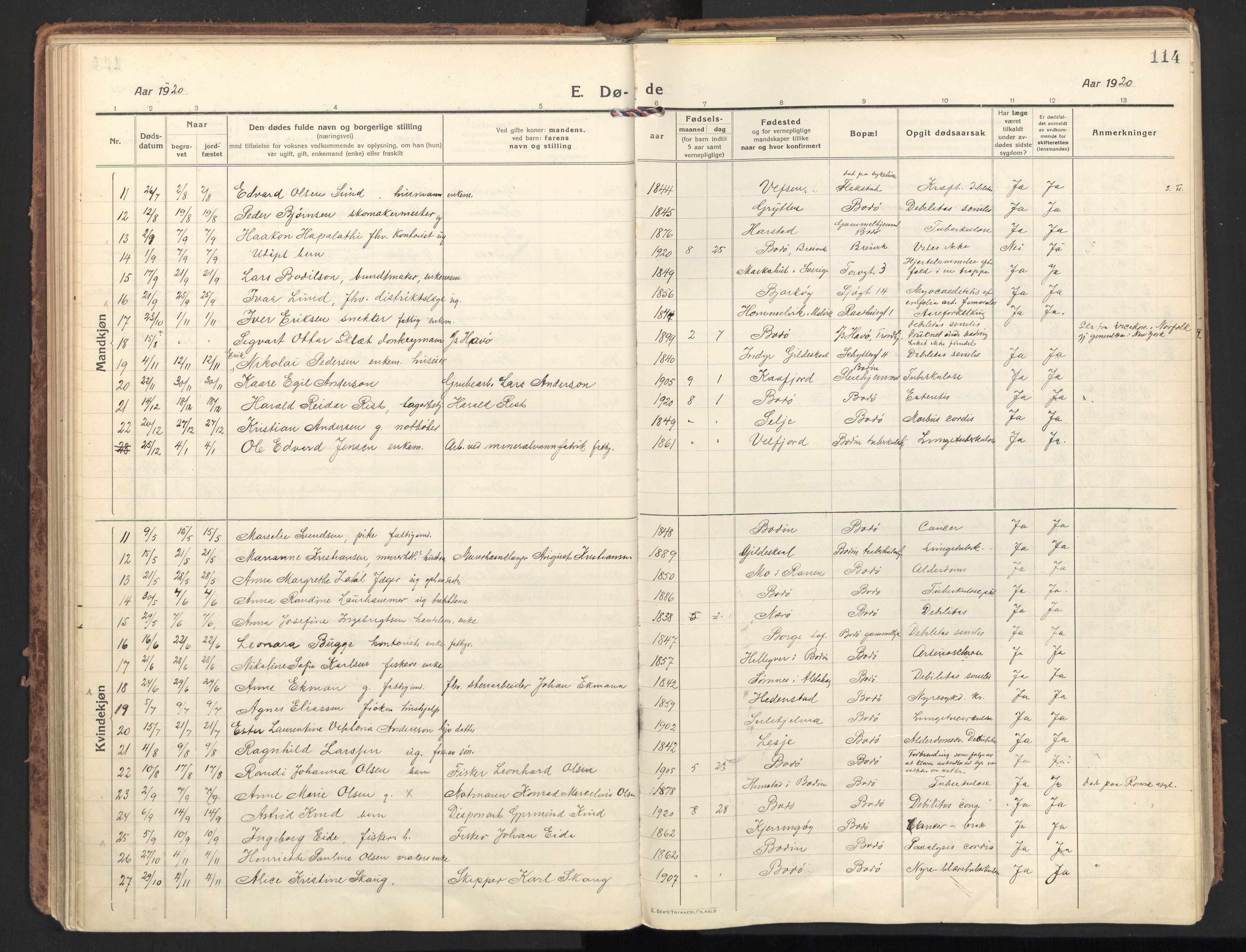 Ministerialprotokoller, klokkerbøker og fødselsregistre - Nordland, SAT/A-1459/801/L0018: Parish register (official) no. 801A18, 1916-1930, p. 114
