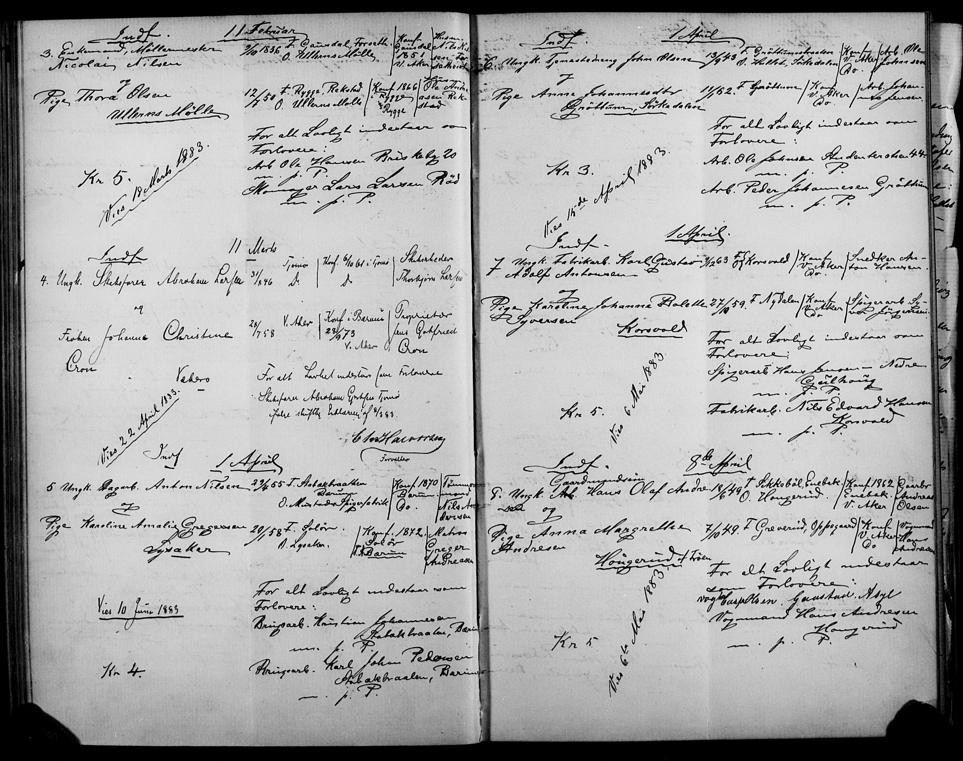 Vestre Aker prestekontor Kirkebøker, SAO/A-10025/H/Ha/L0002: Banns register no. 2, 1878-1898