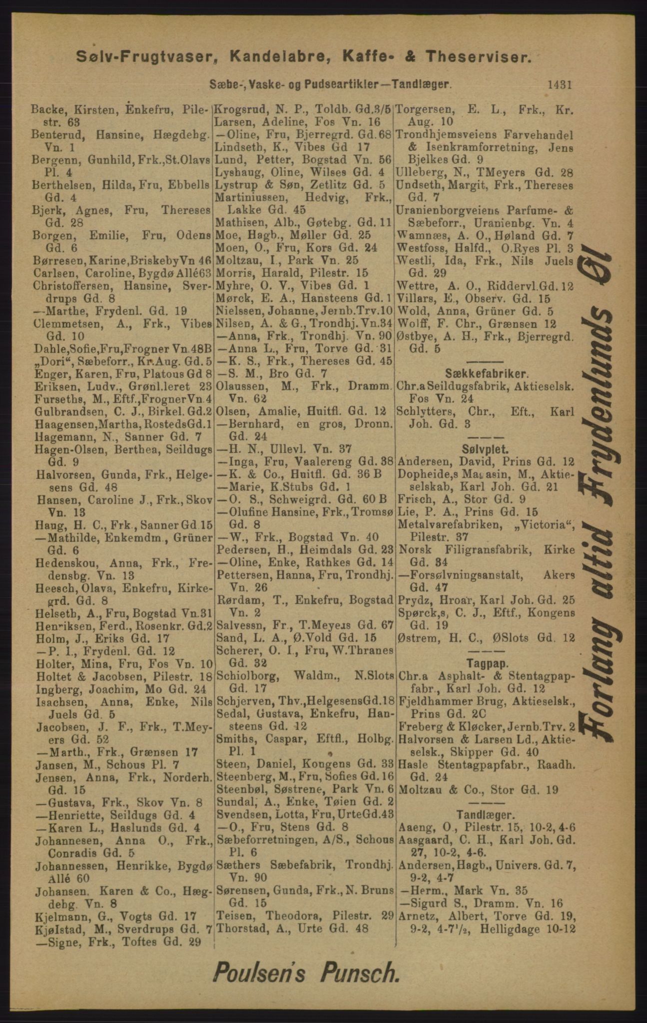 Kristiania/Oslo adressebok, PUBL/-, 1905, p. 1431