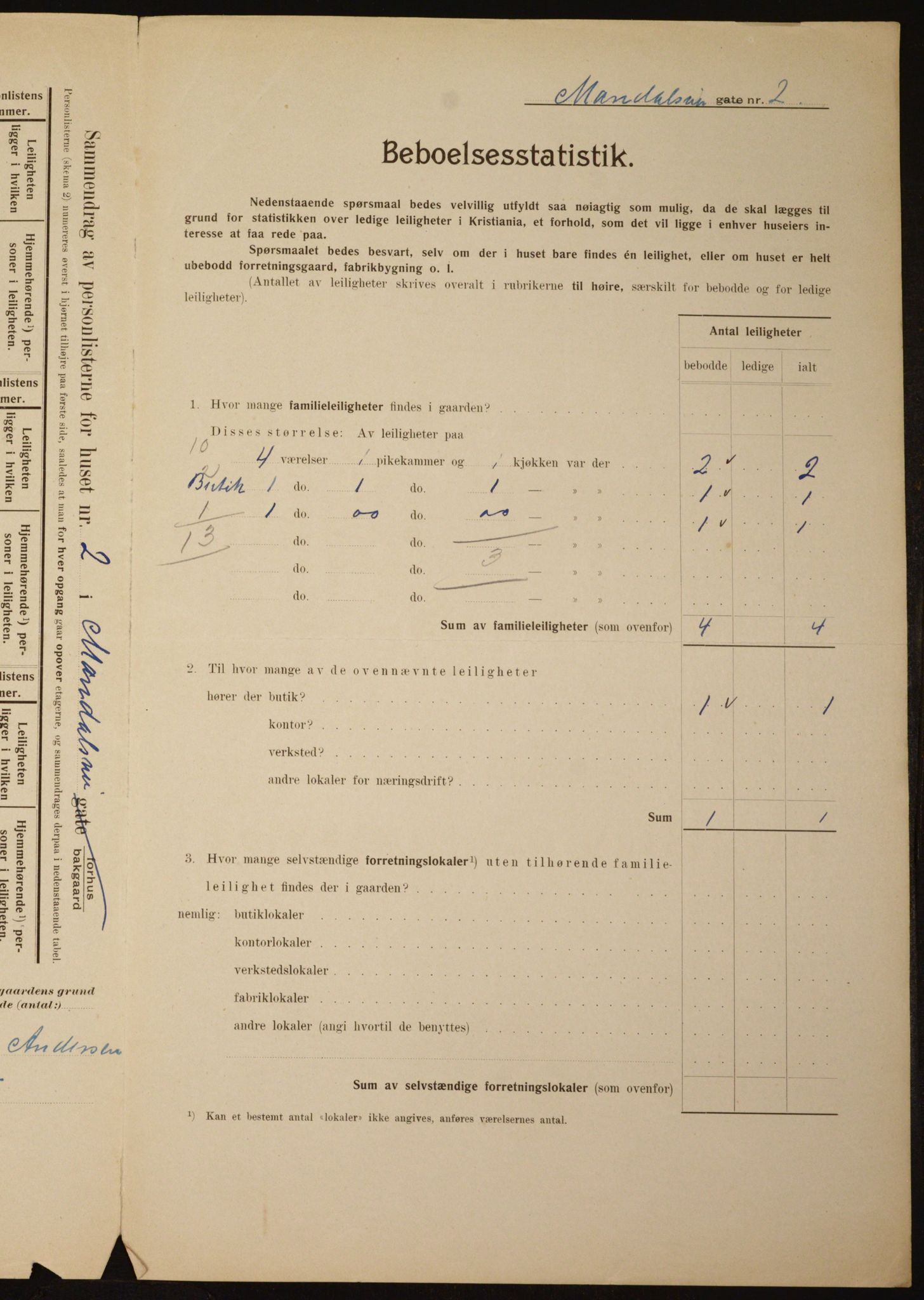 OBA, Municipal Census 1910 for Kristiania, 1910, p. 58570