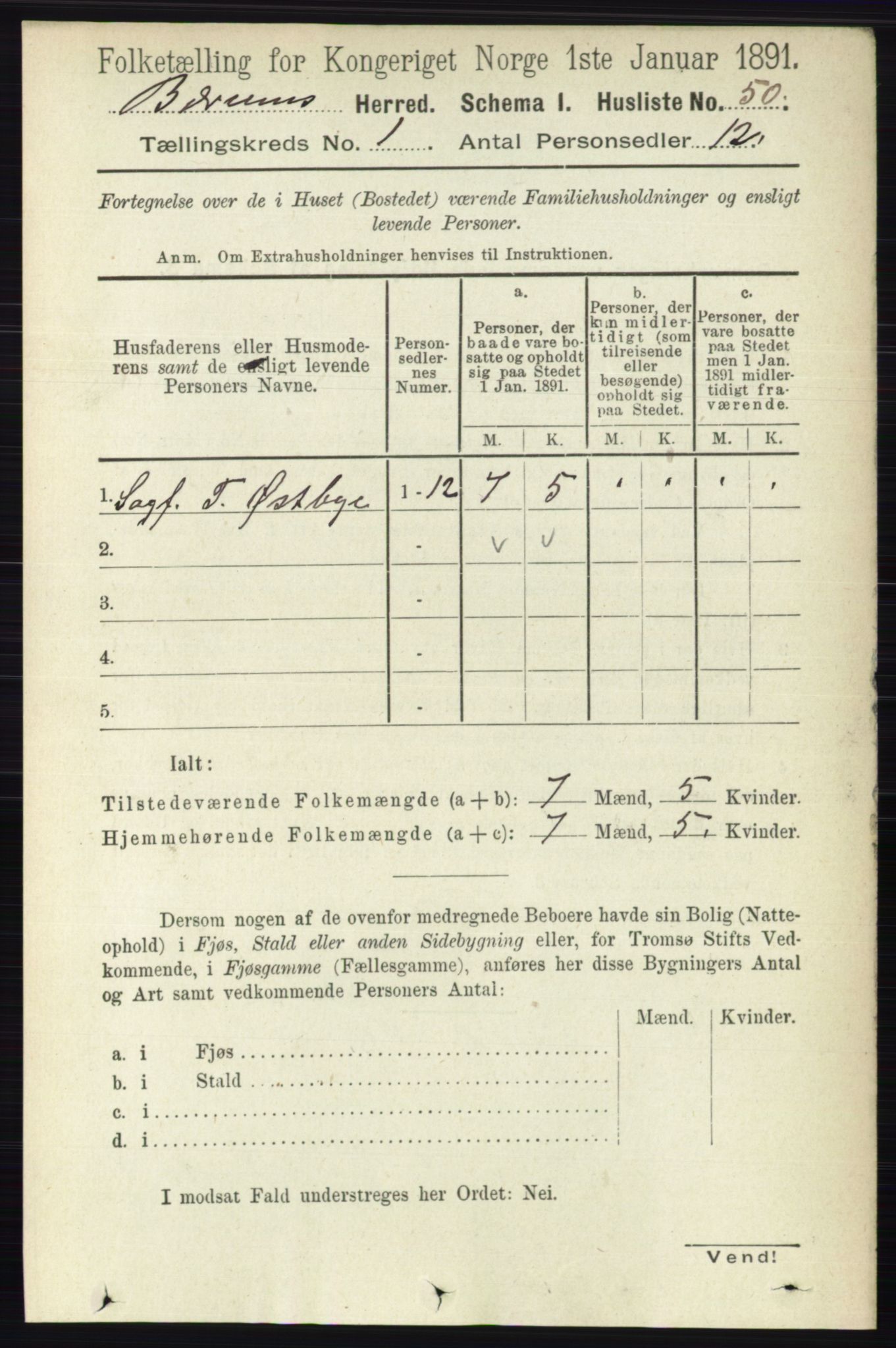 RA, 1891 census for 0219 Bærum, 1891, p. 93