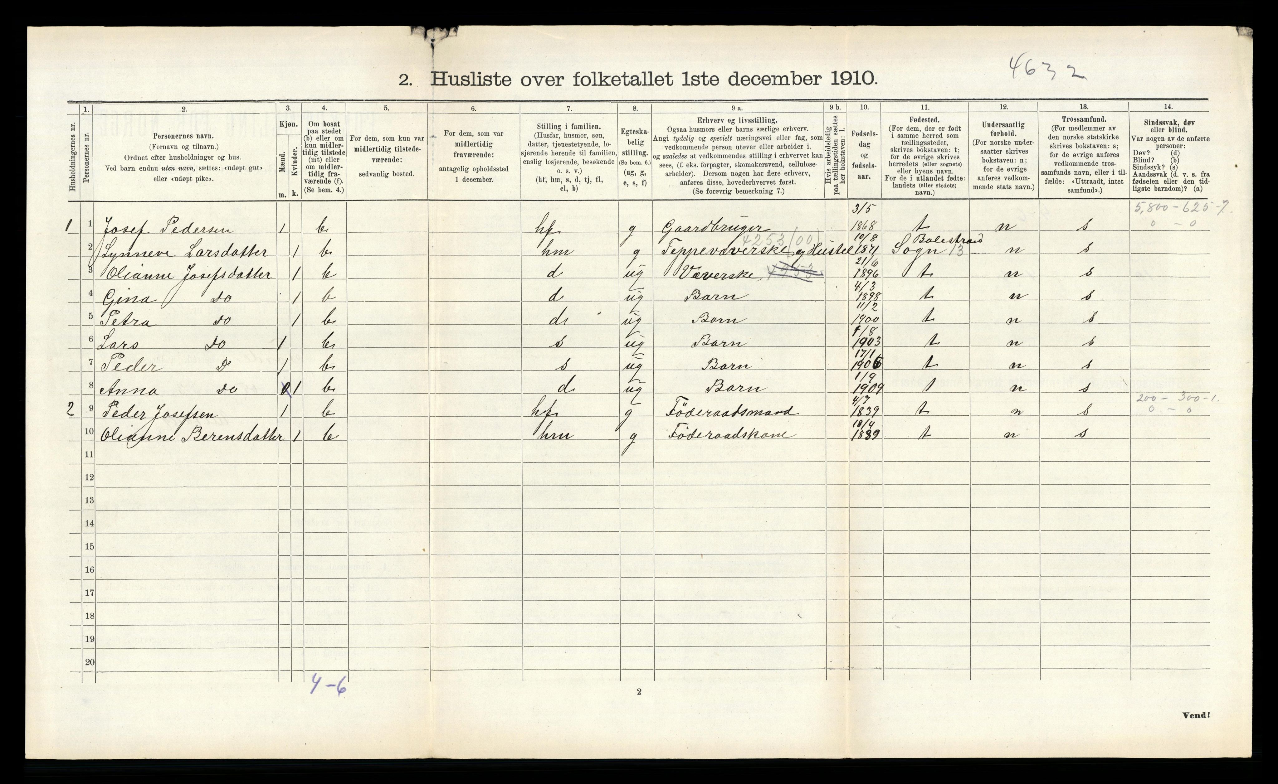 RA, 1910 census for Førde, 1910, p. 810