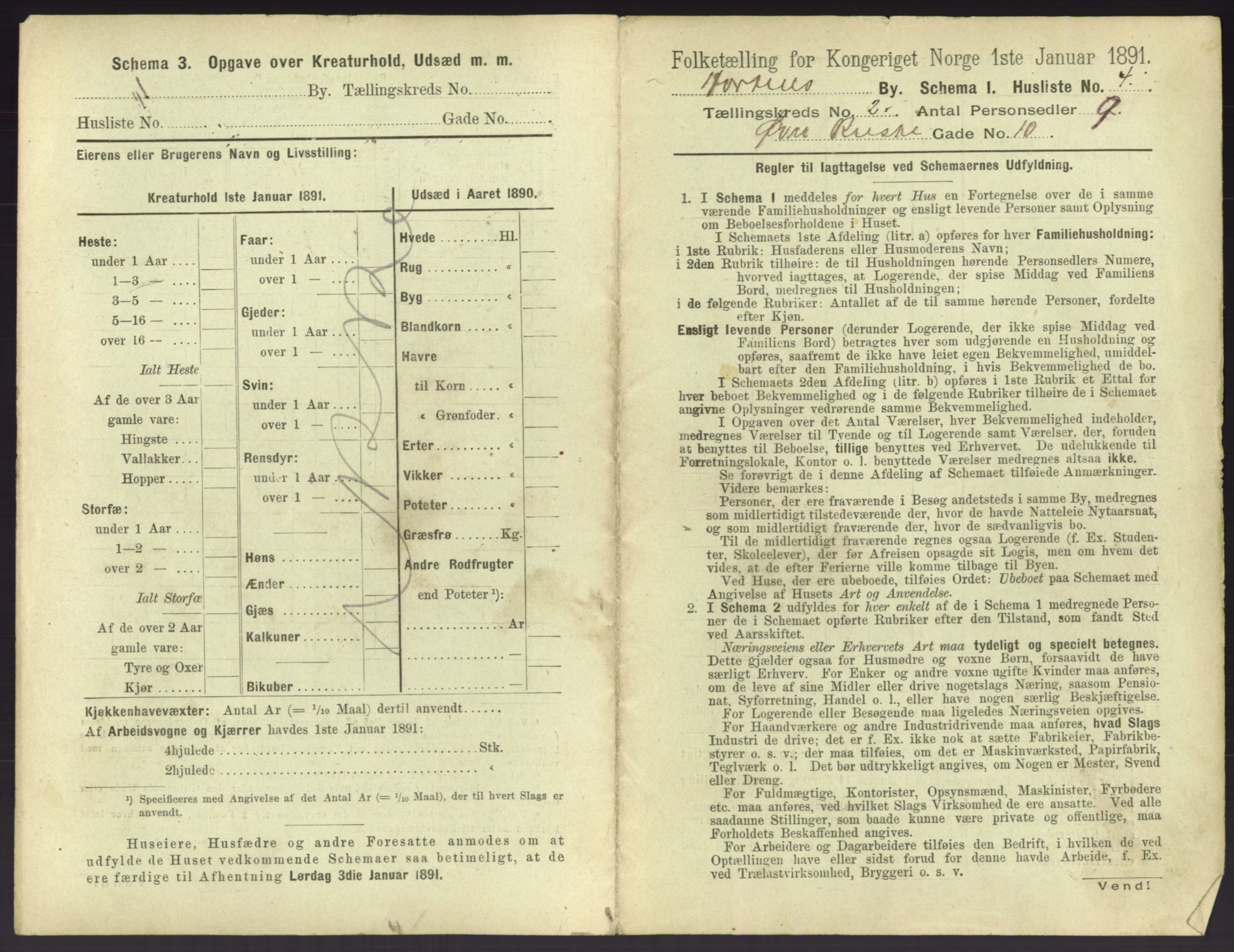 RA, 1891 census for 0703 Horten, 1891, p. 159