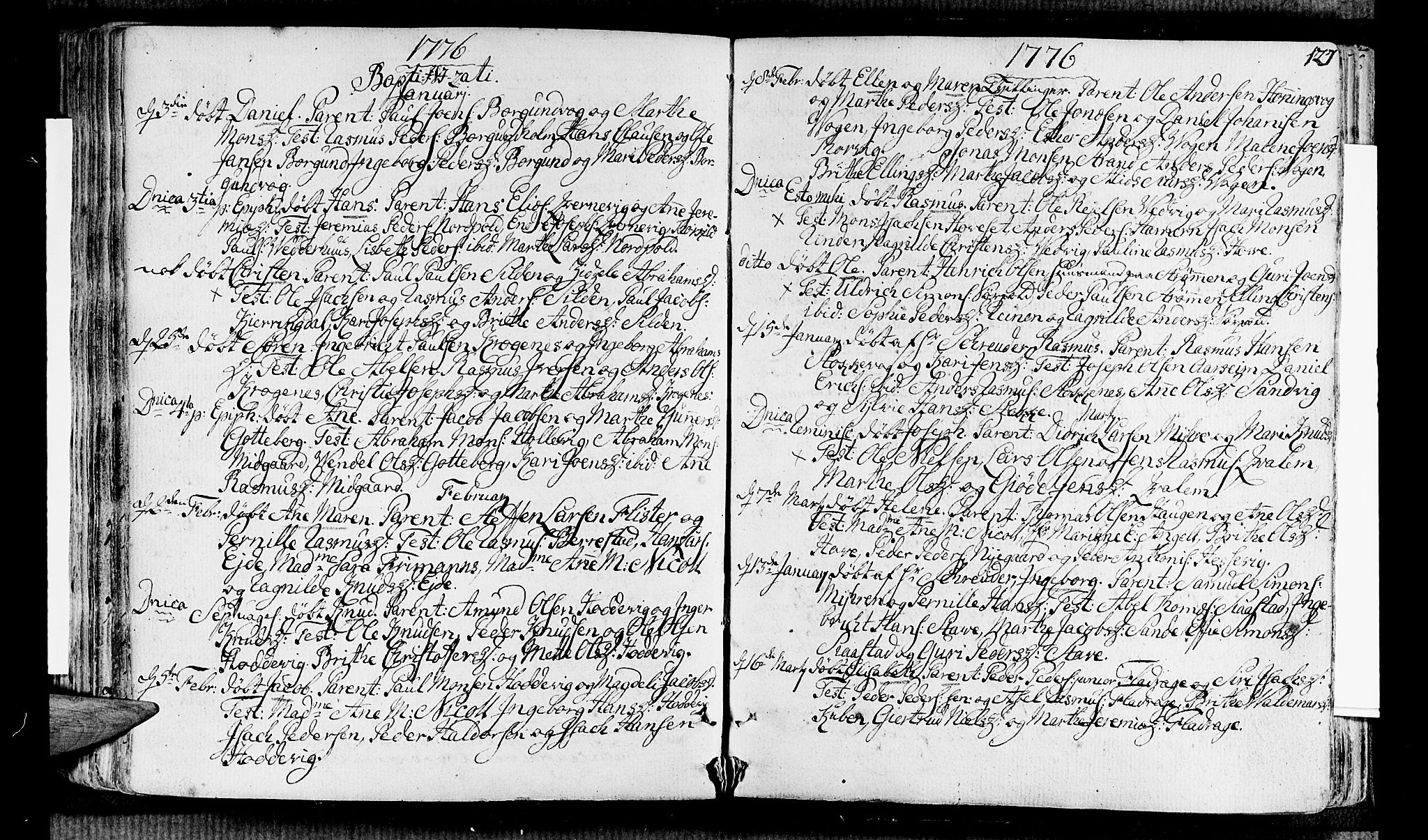 Selje sokneprestembete, SAB/A-99938/H/Ha/Haa/Haaa: Parish register (official) no. A 5, 1760-1782, p. 127