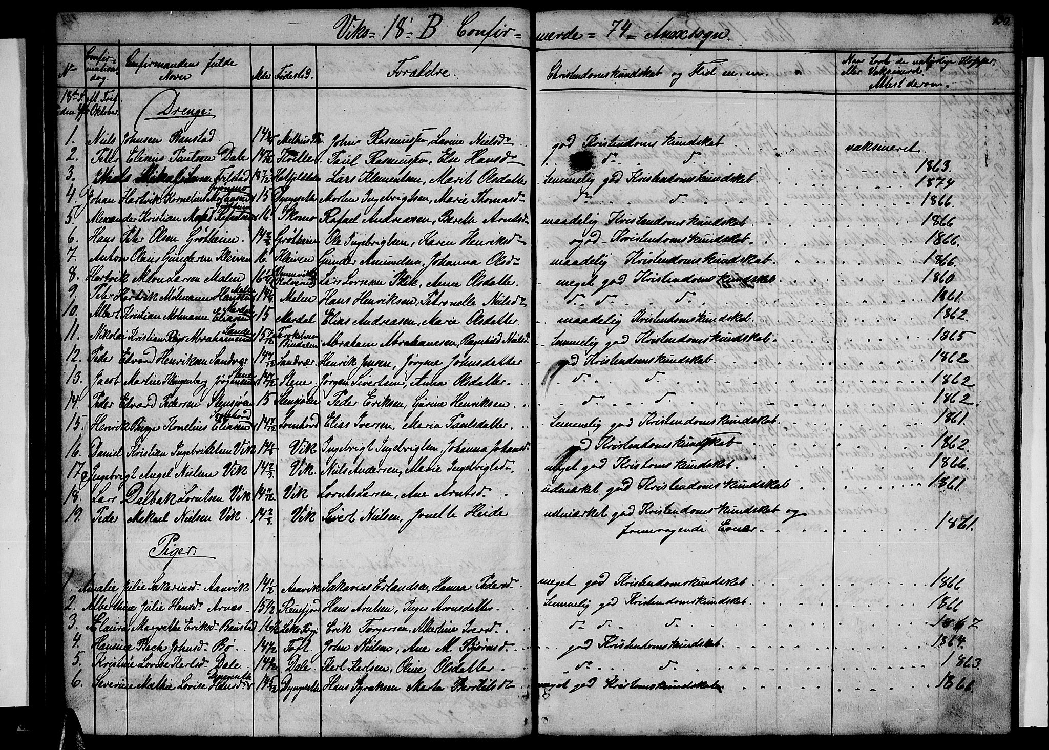 Ministerialprotokoller, klokkerbøker og fødselsregistre - Nordland, AV/SAT-A-1459/812/L0187: Parish register (copy) no. 812C05, 1850-1883, p. 130