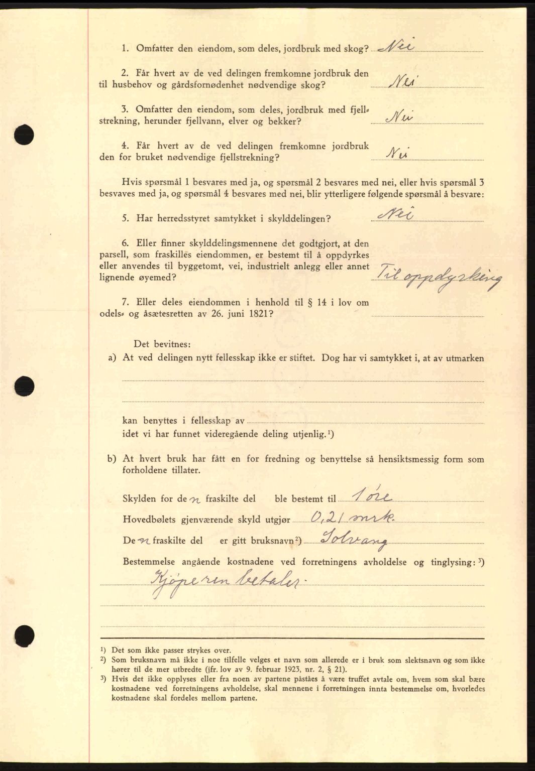 Nordmøre sorenskriveri, AV/SAT-A-4132/1/2/2Ca: Mortgage book no. A98, 1944-1944, Diary no: : 1652/1944