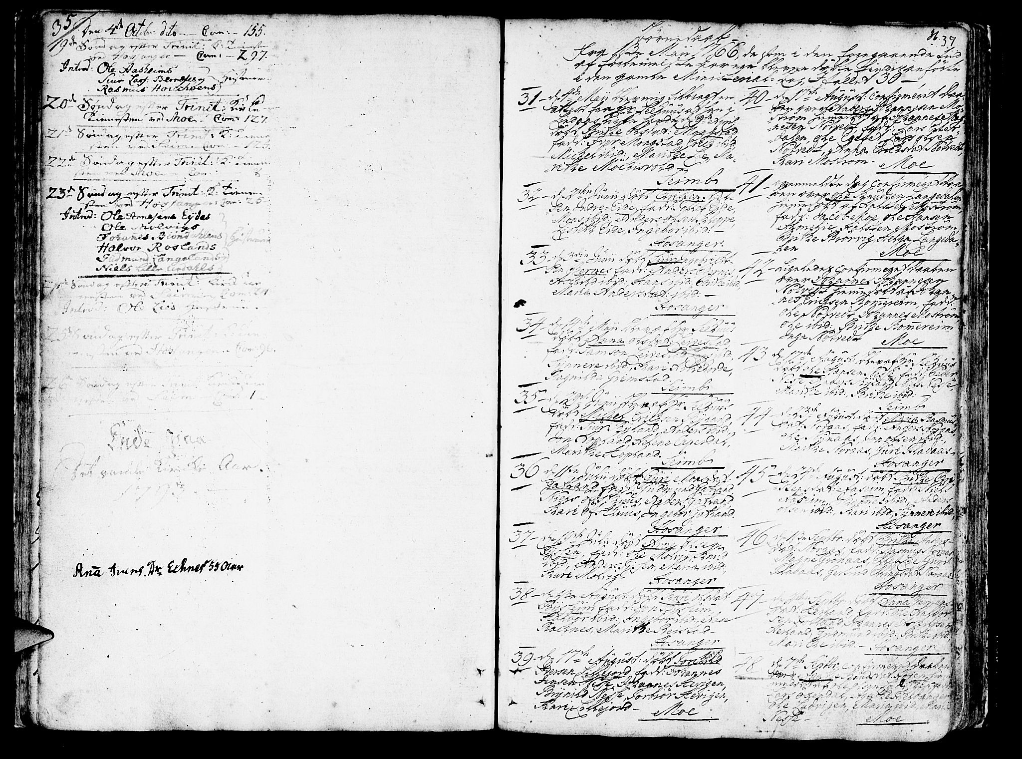 Hosanger sokneprestembete, SAB/A-75801/H/Haa: Parish register (official) no. A 2 /1, 1766-1793, p. 37