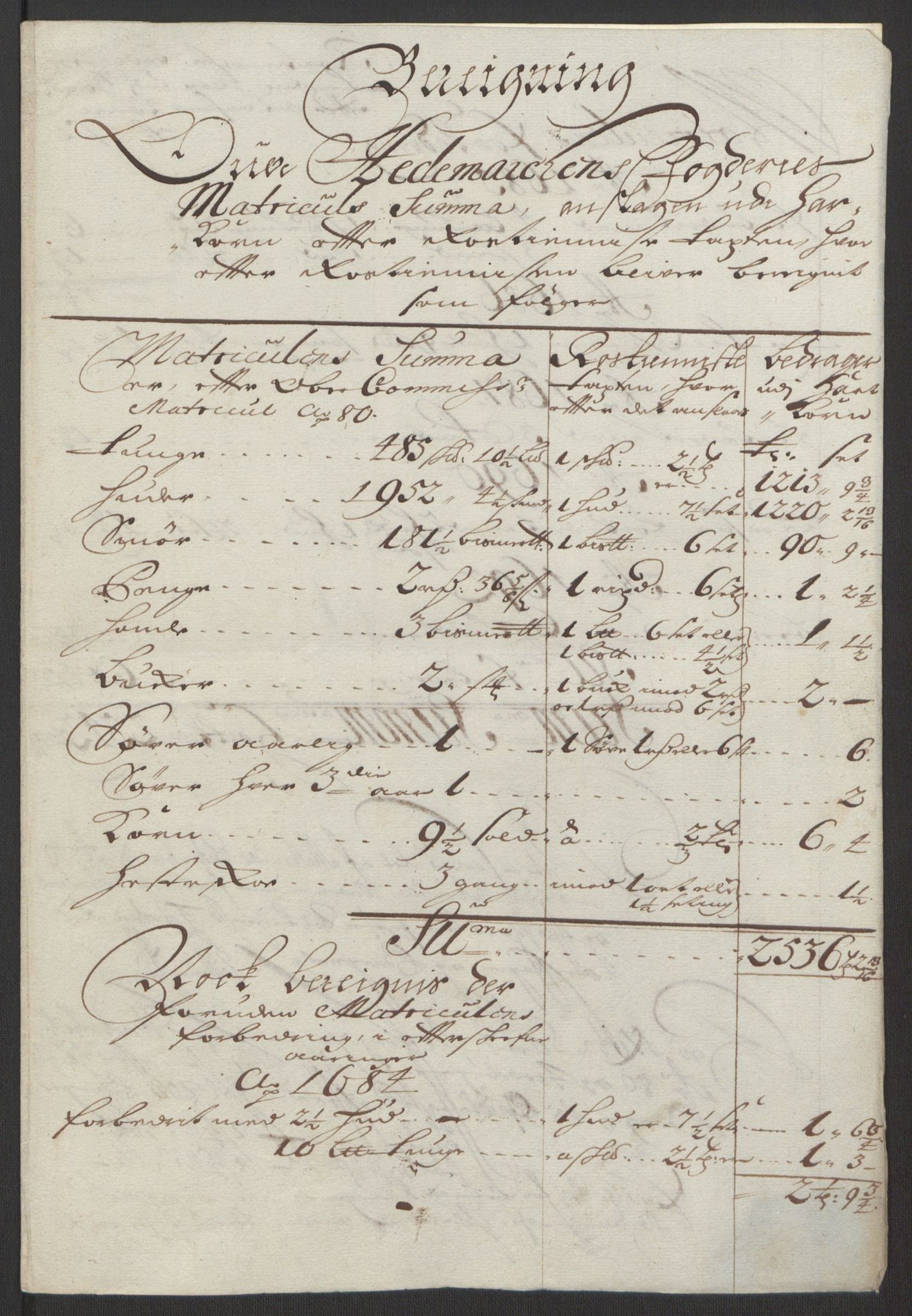 Rentekammeret inntil 1814, Reviderte regnskaper, Fogderegnskap, RA/EA-4092/R16/L1034: Fogderegnskap Hedmark, 1693, p. 82