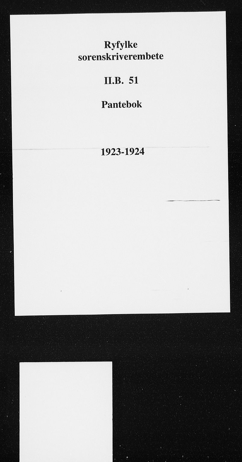 Ryfylke tingrett, SAST/A-100055/001/II/IIB/L0051: Mortgage book no. II B 51, 1923-1924