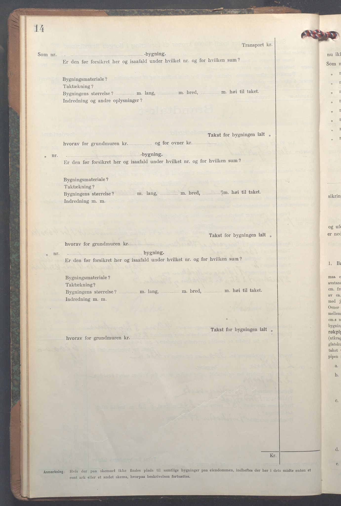 Lensmennene i Aker, OBA/A-10133/F/Fc/L0017: Branntakstprotokoll, 1916-1921, p. 14