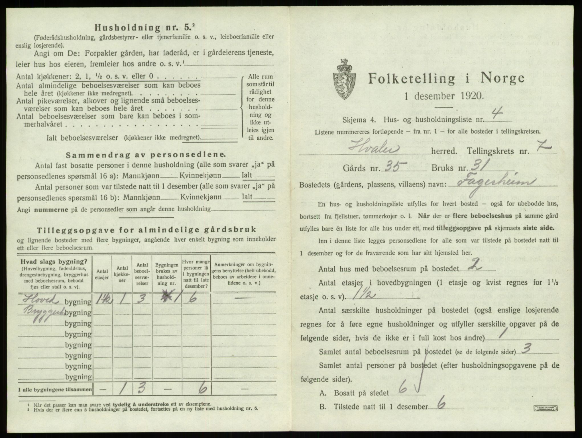 SAO, 1920 census for Hvaler, 1920, p. 1124