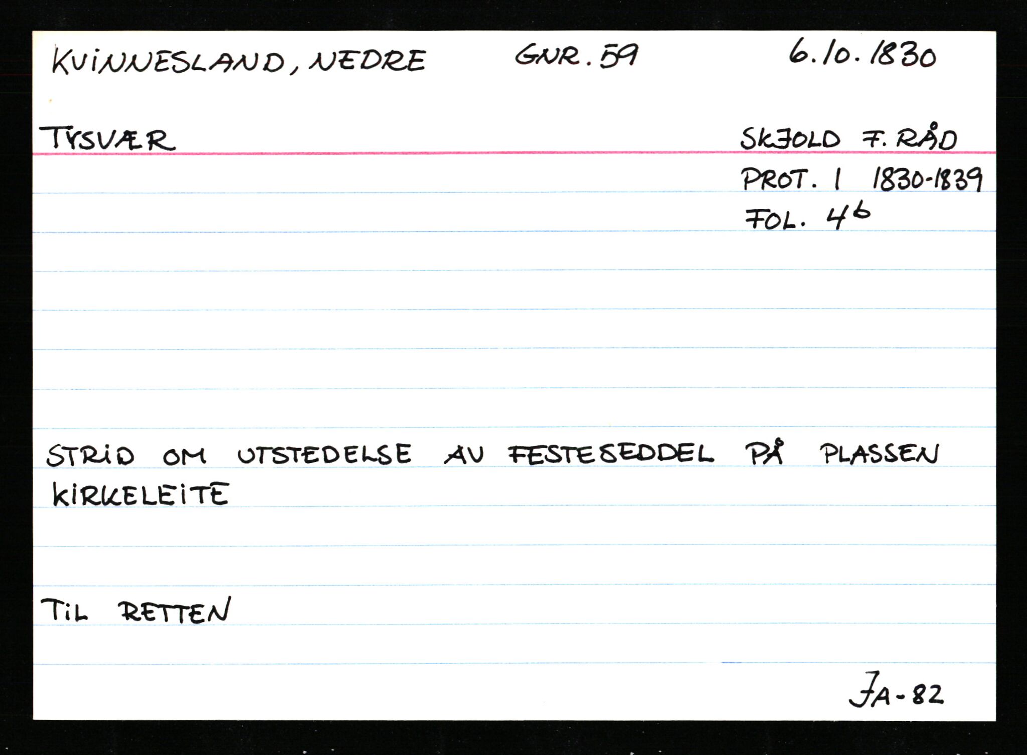 Statsarkivet i Stavanger, AV/SAST-A-101971/03/Y/Ym/L0033: Åstedskort sortert etter gårdsnavn: Kvelland - Lagestranden, 1600-1950, p. 152