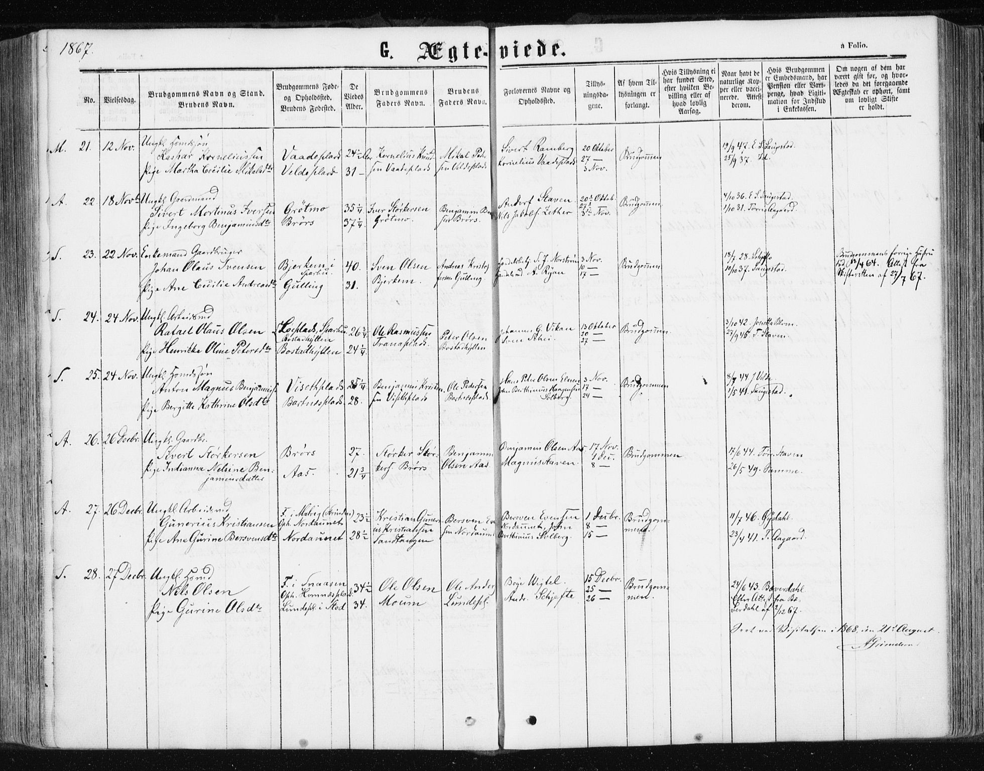 Ministerialprotokoller, klokkerbøker og fødselsregistre - Nord-Trøndelag, SAT/A-1458/741/L0394: Parish register (official) no. 741A08, 1864-1877