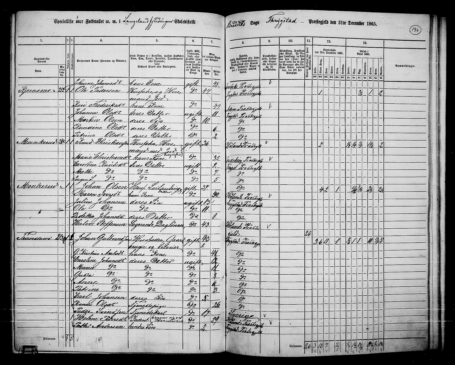 RA, 1865 census for Trøgstad, 1865, p. 169