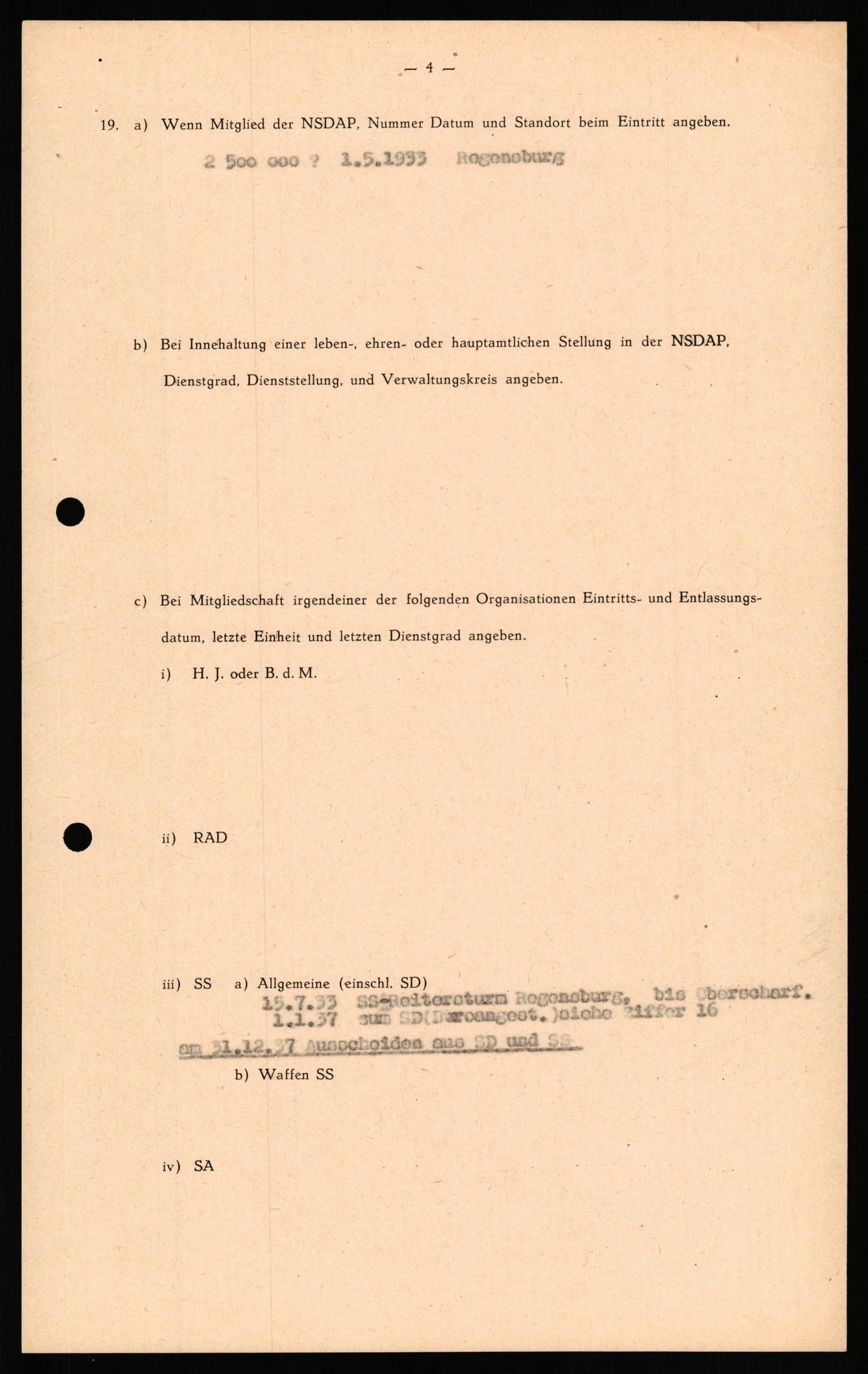 Forsvaret, Forsvarets overkommando II, RA/RAFA-3915/D/Db/L0031: CI Questionaires. Tyske okkupasjonsstyrker i Norge. Tyskere., 1945-1946, p. 215